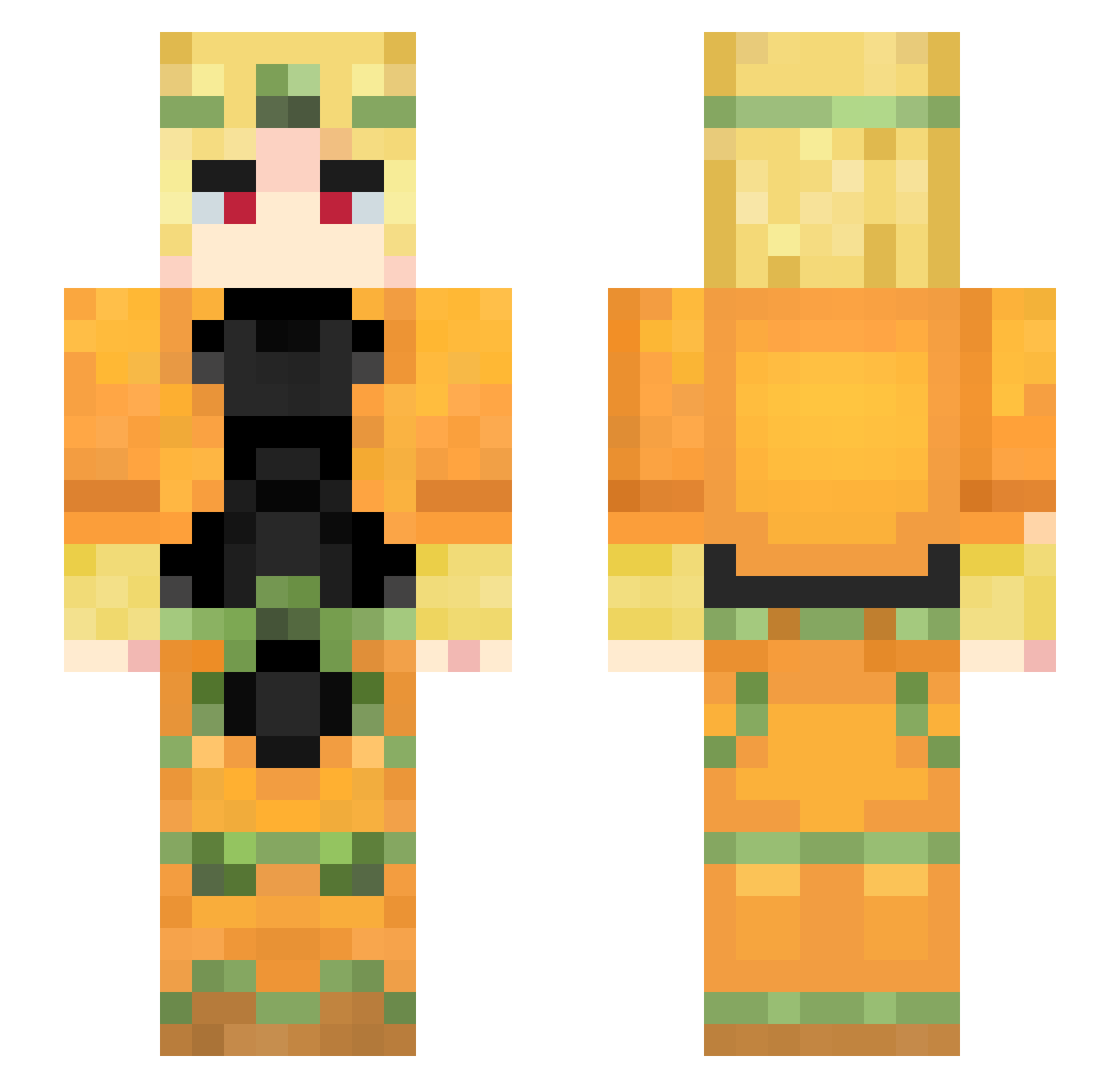 JaredRoh Minecraft skin, front and back view