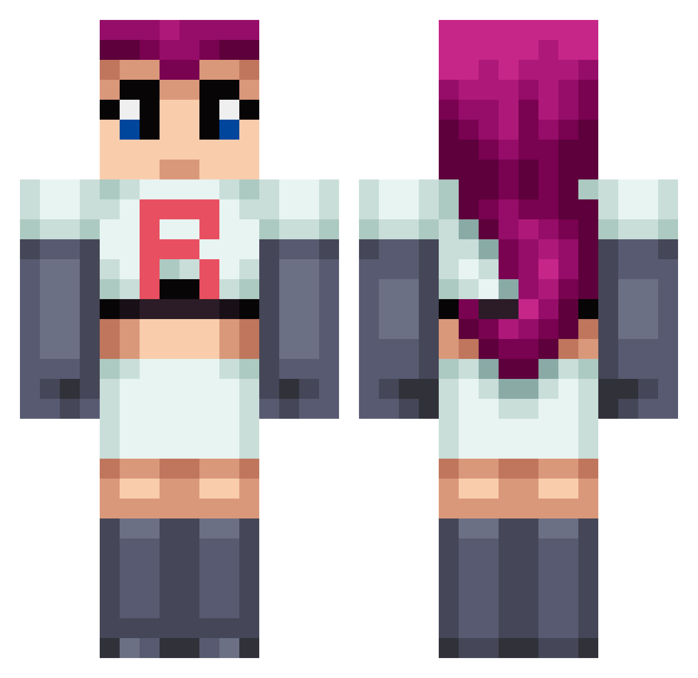 TheMayor47 Minecraft skin, front and back view