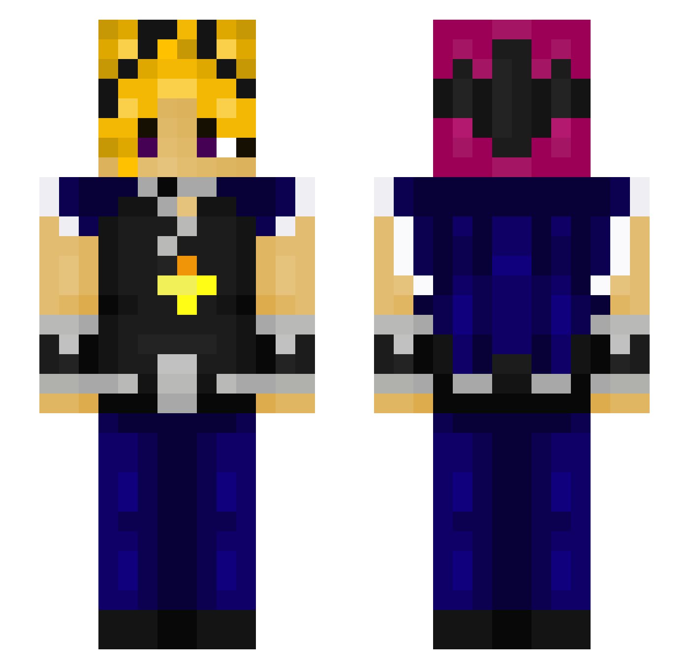 stormse Minecraft skin, front and back view