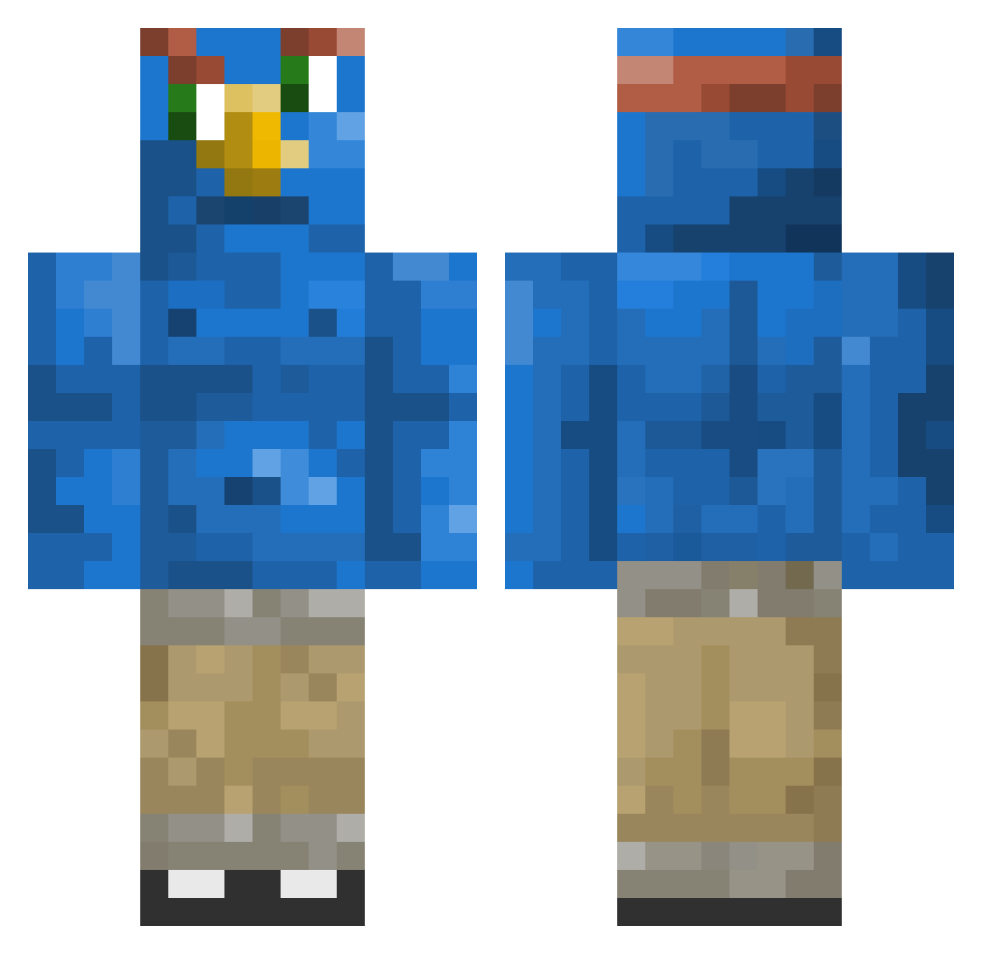 CabbageProphet Minecraft skin, front and back view