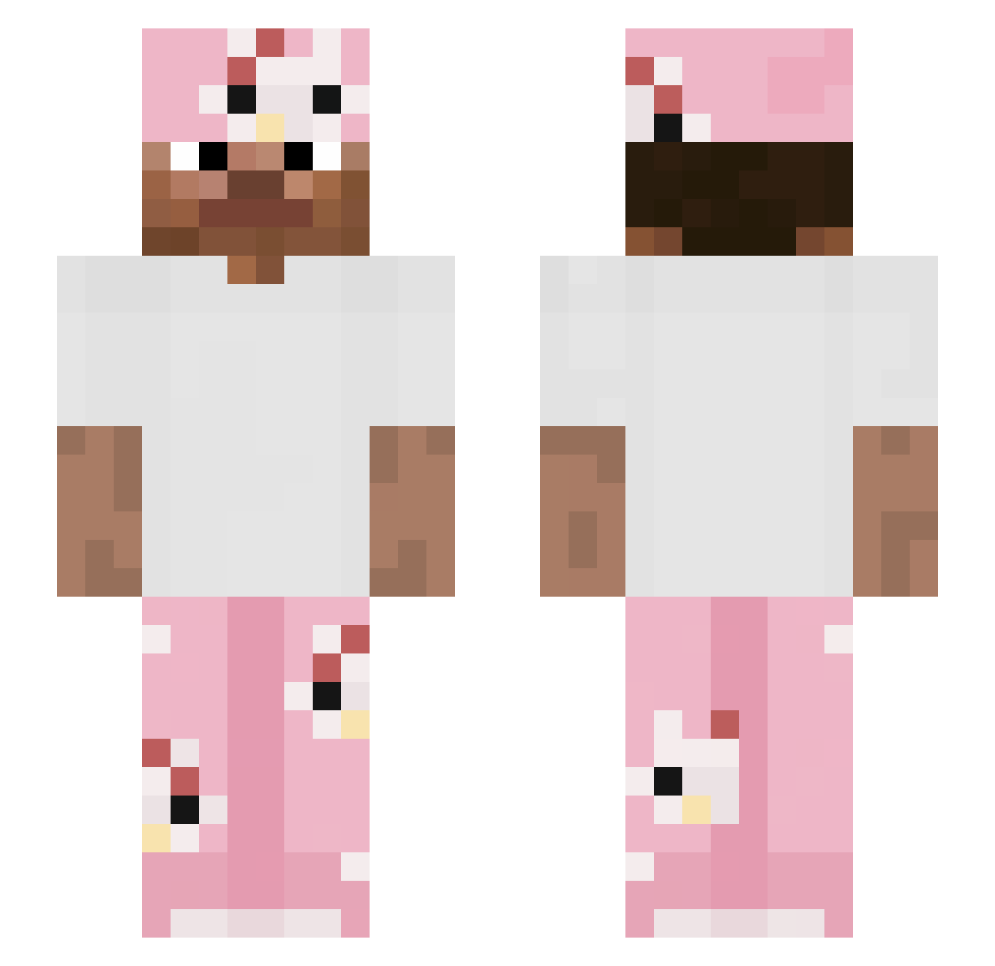 zvyf Minecraft skin, front and back view