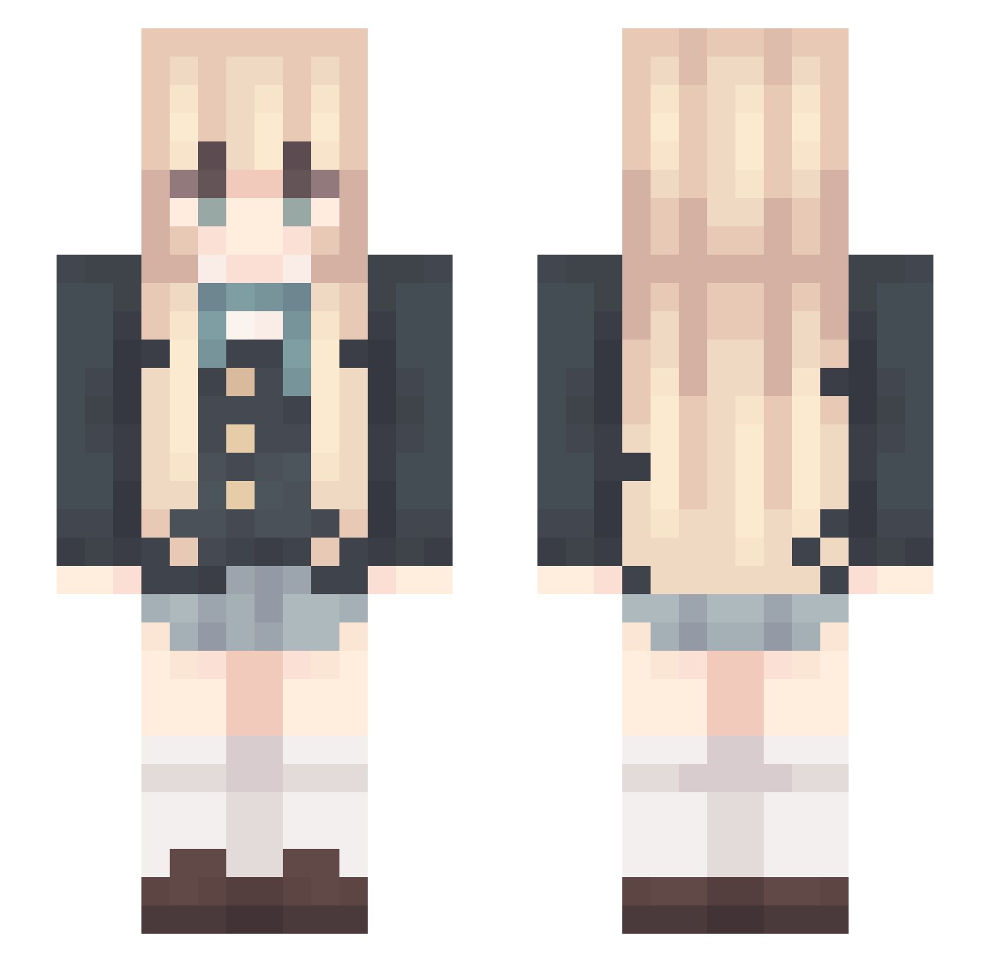 Smarted Minecraft skin, front and back view