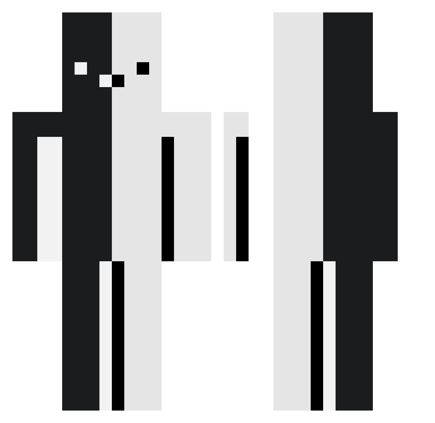 Tzaar Minecraft skin, front and back view
