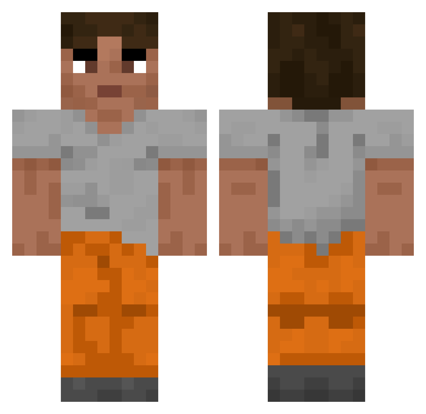 Atymfire2 Minecraft skin, front and back view