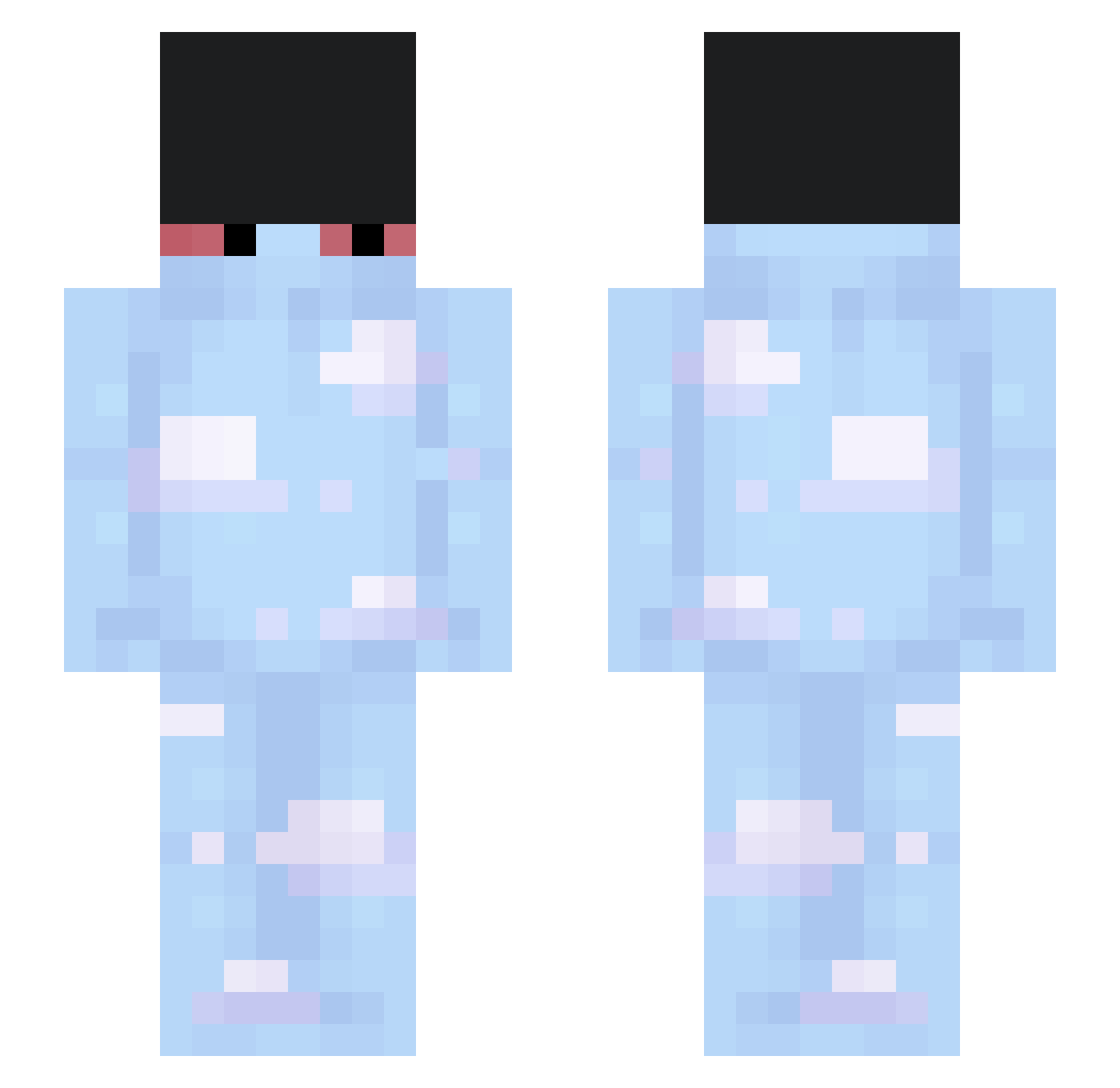 Piilot Minecraft skin, front and back view