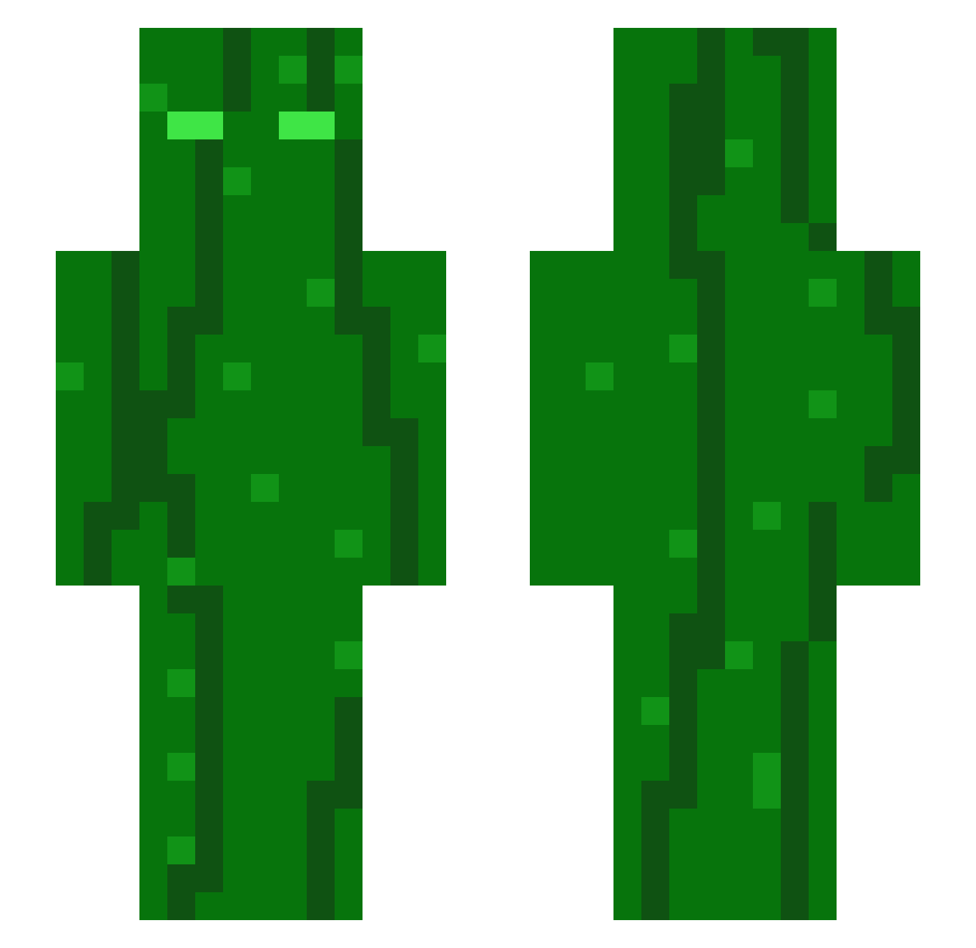 gurkensalatesser Minecraft skin, front and back view