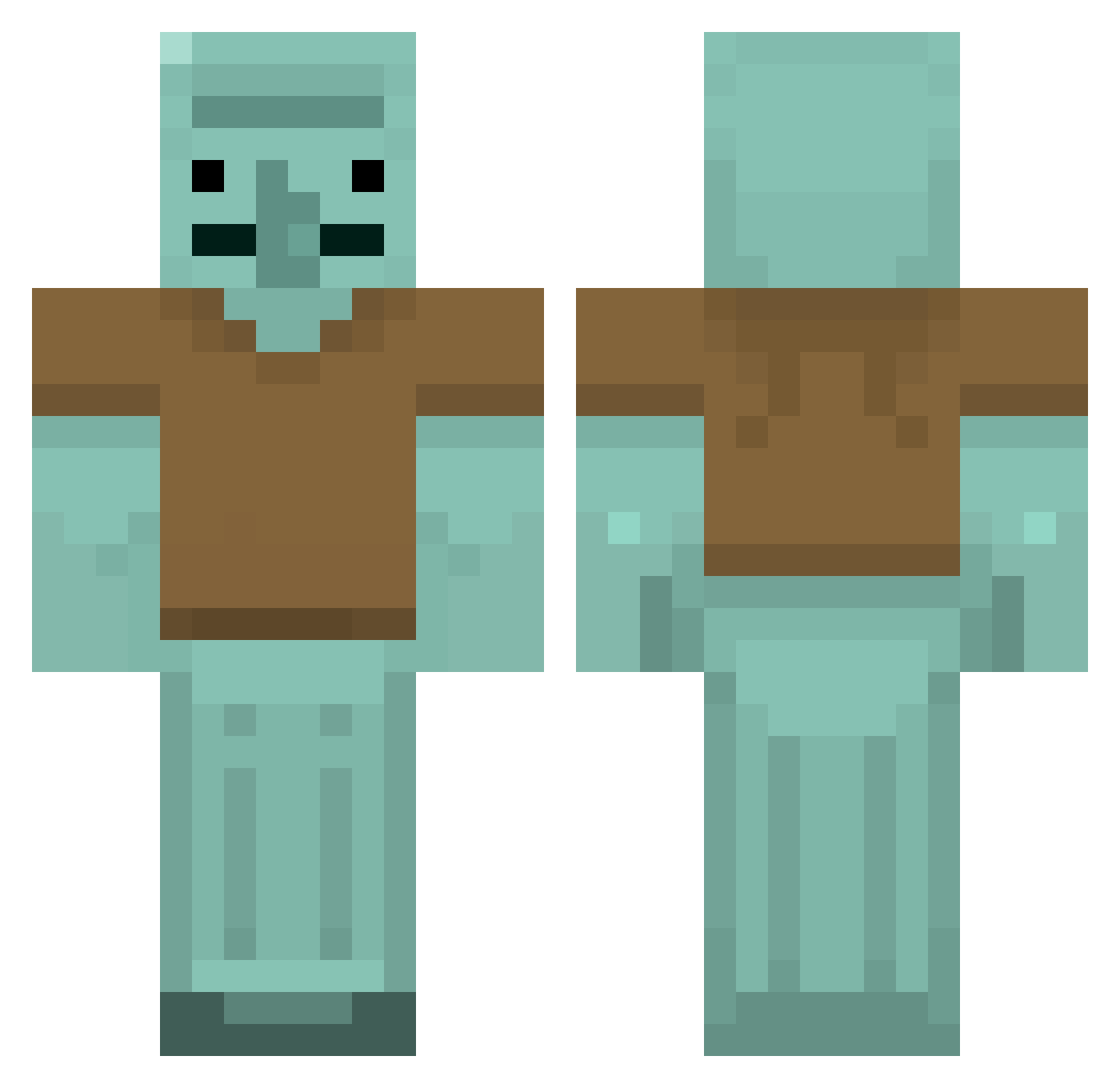Samedella Minecraft skin, front and back view