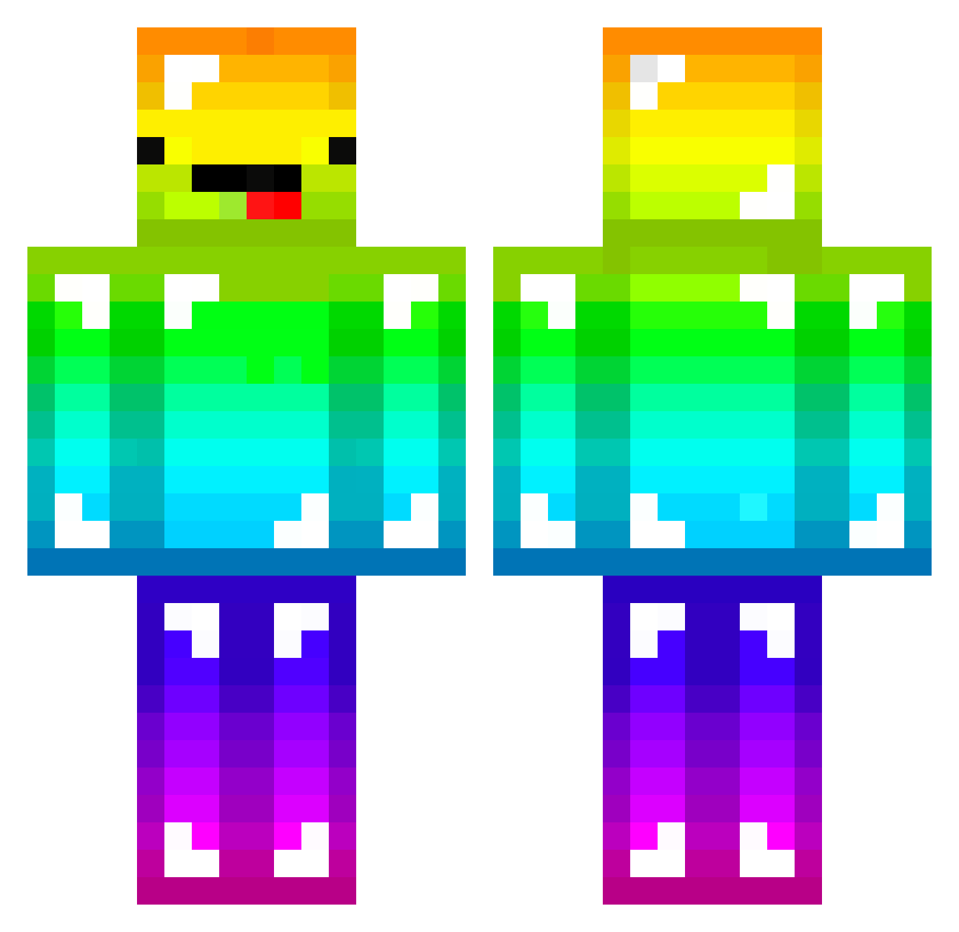 CantBoard Minecraft skin, front and back view