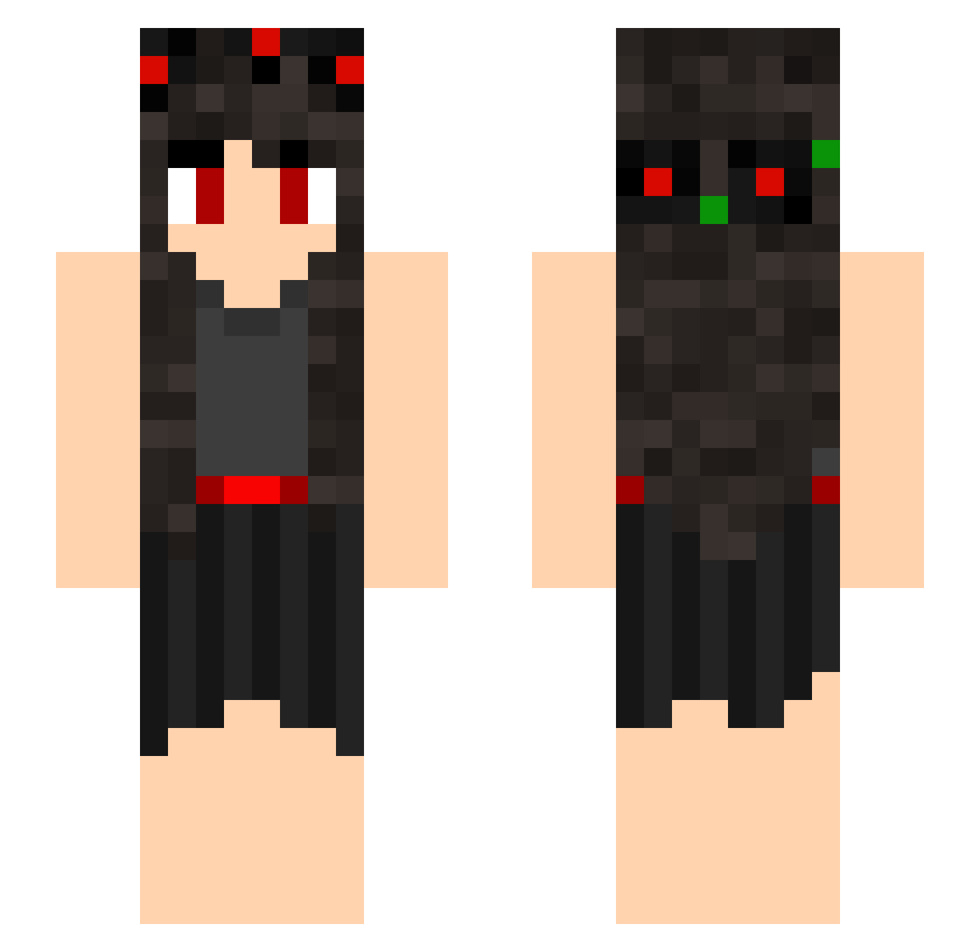 WildAbbee Minecraft skin, front and back view