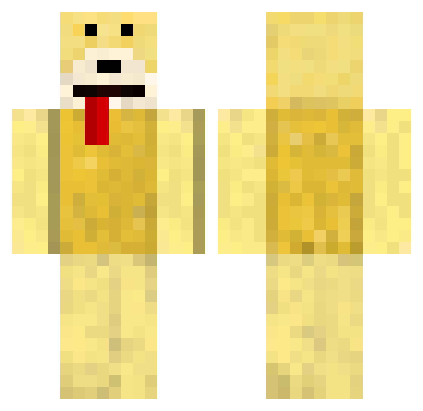 SparkNoe Minecraft skin, front and back view