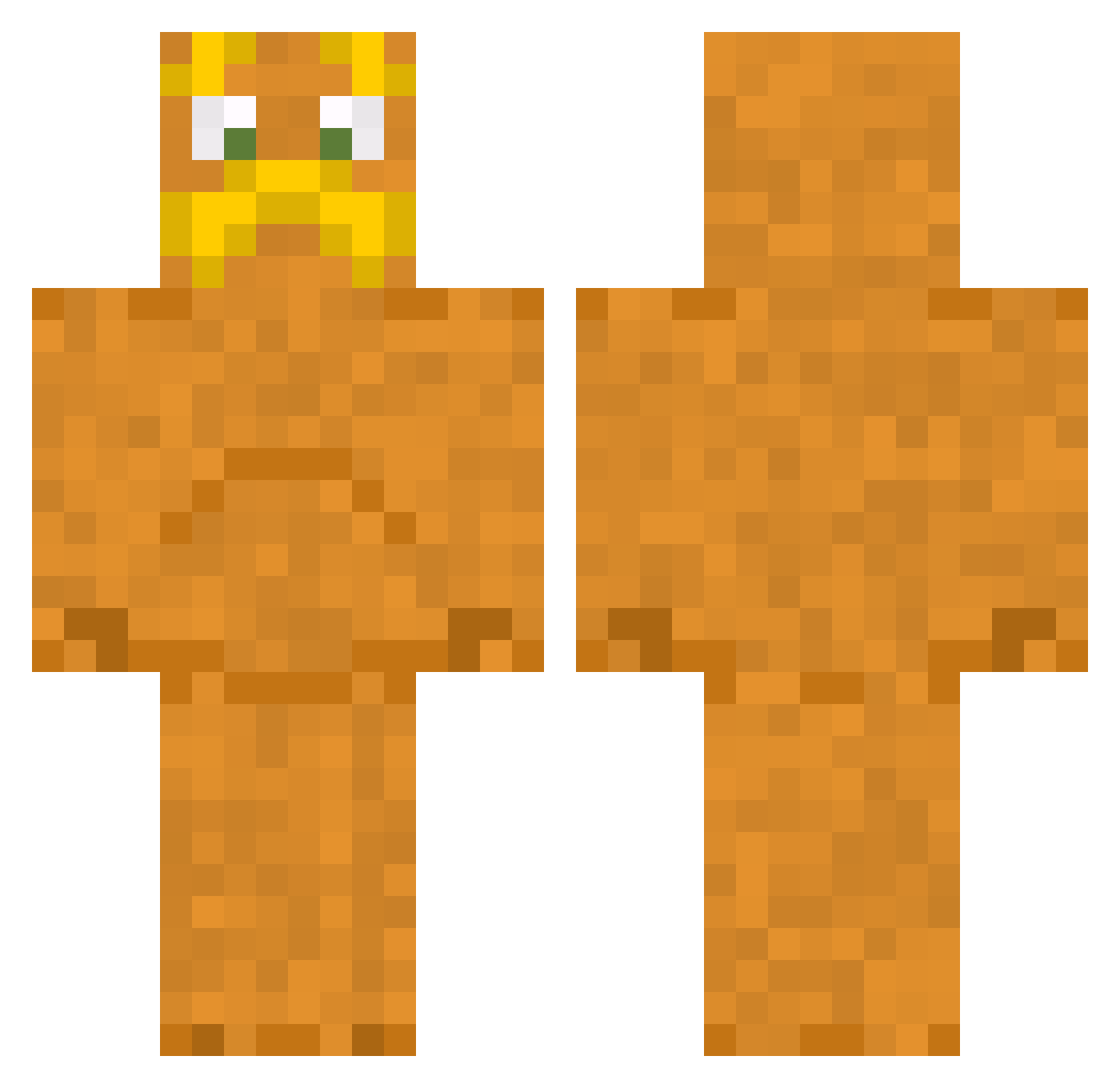 yr782 Minecraft skin, front and back view