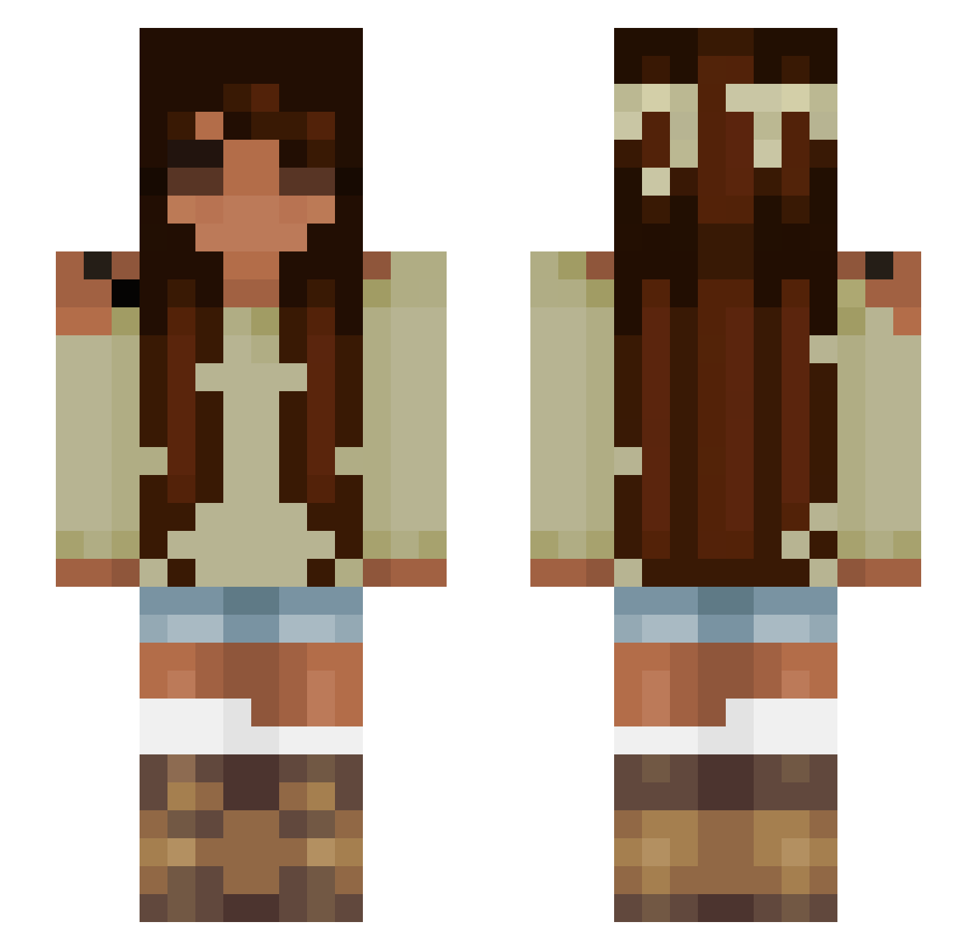 ImNotChristo Minecraft skin, front and back view