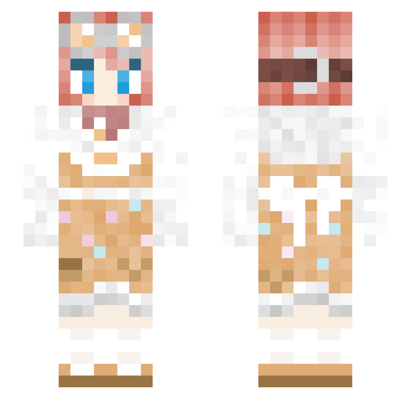 tawnysmoke Minecraft skin, front and back view
