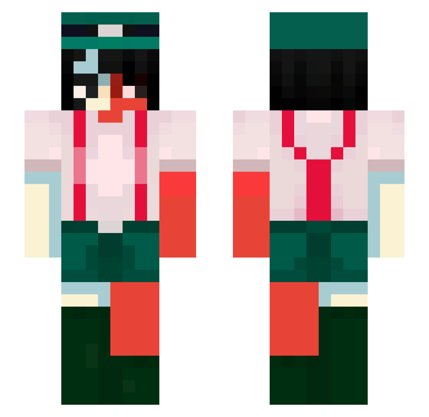 XFriskyVR_ Minecraft skin, front and back view