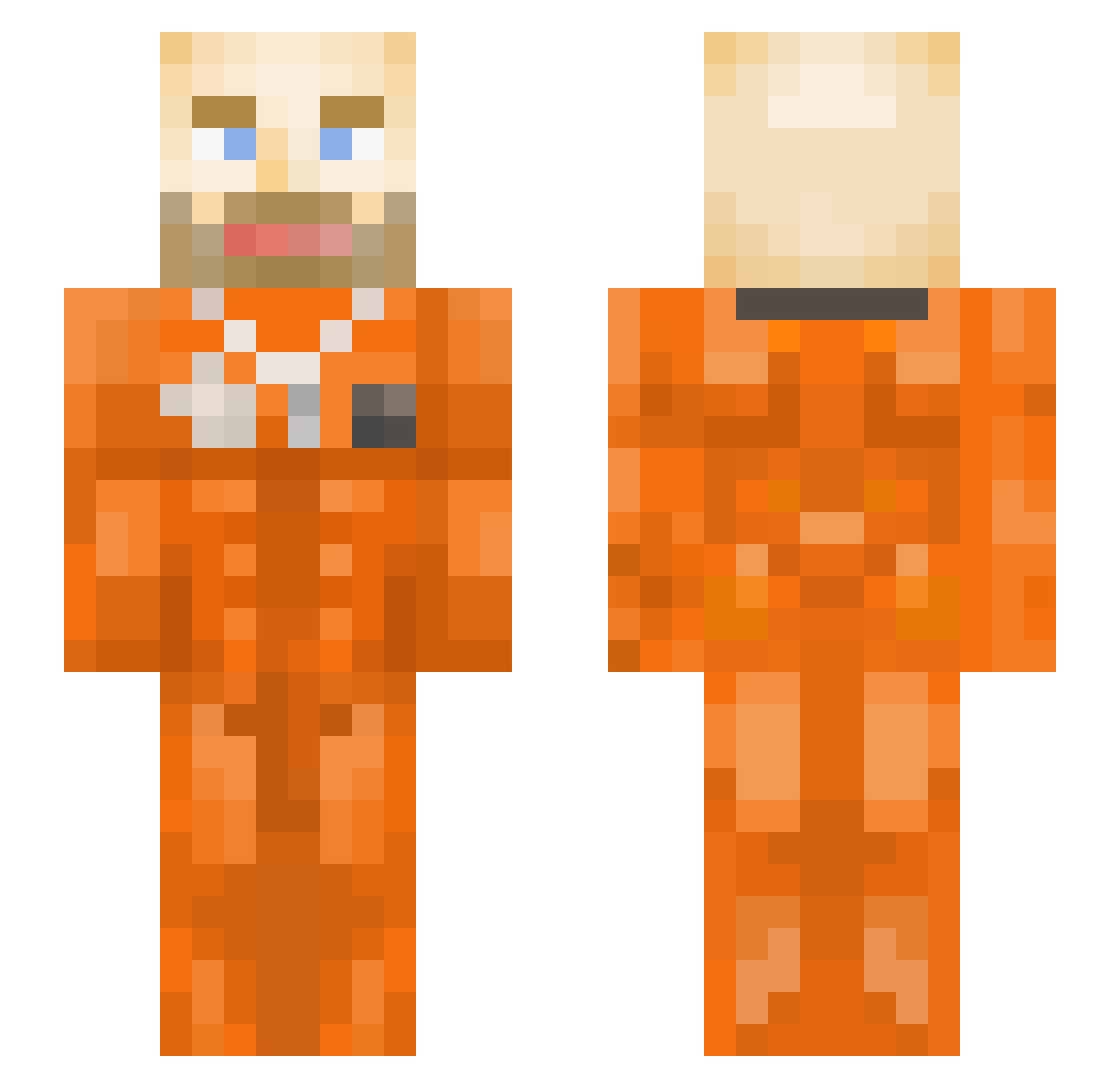 OfficerSins Minecraft skin, front and back view