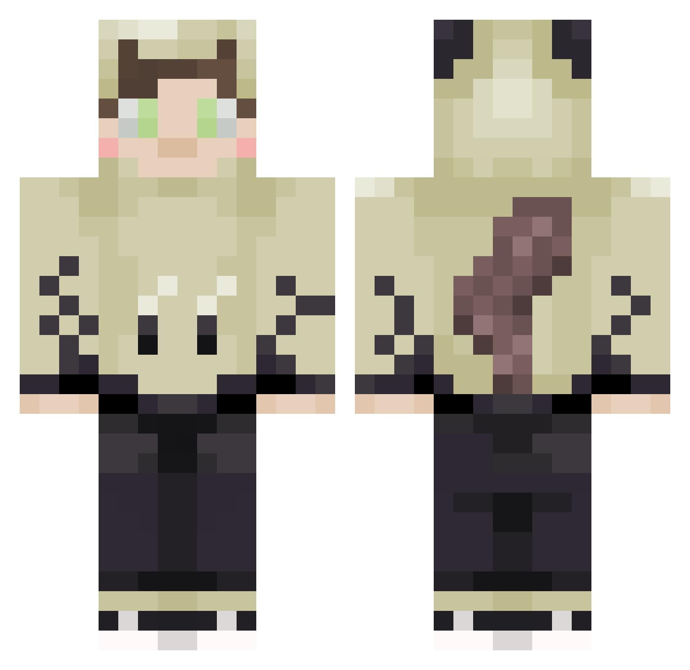 shallowkun Minecraft skin, front and back view