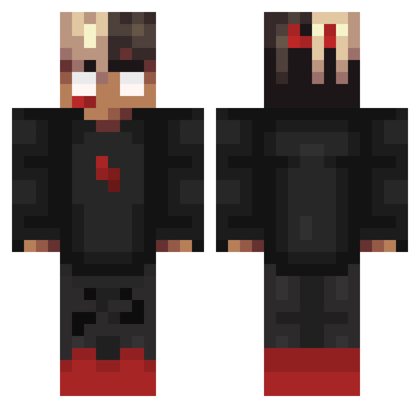 Siizti Minecraft skin, front and back view
