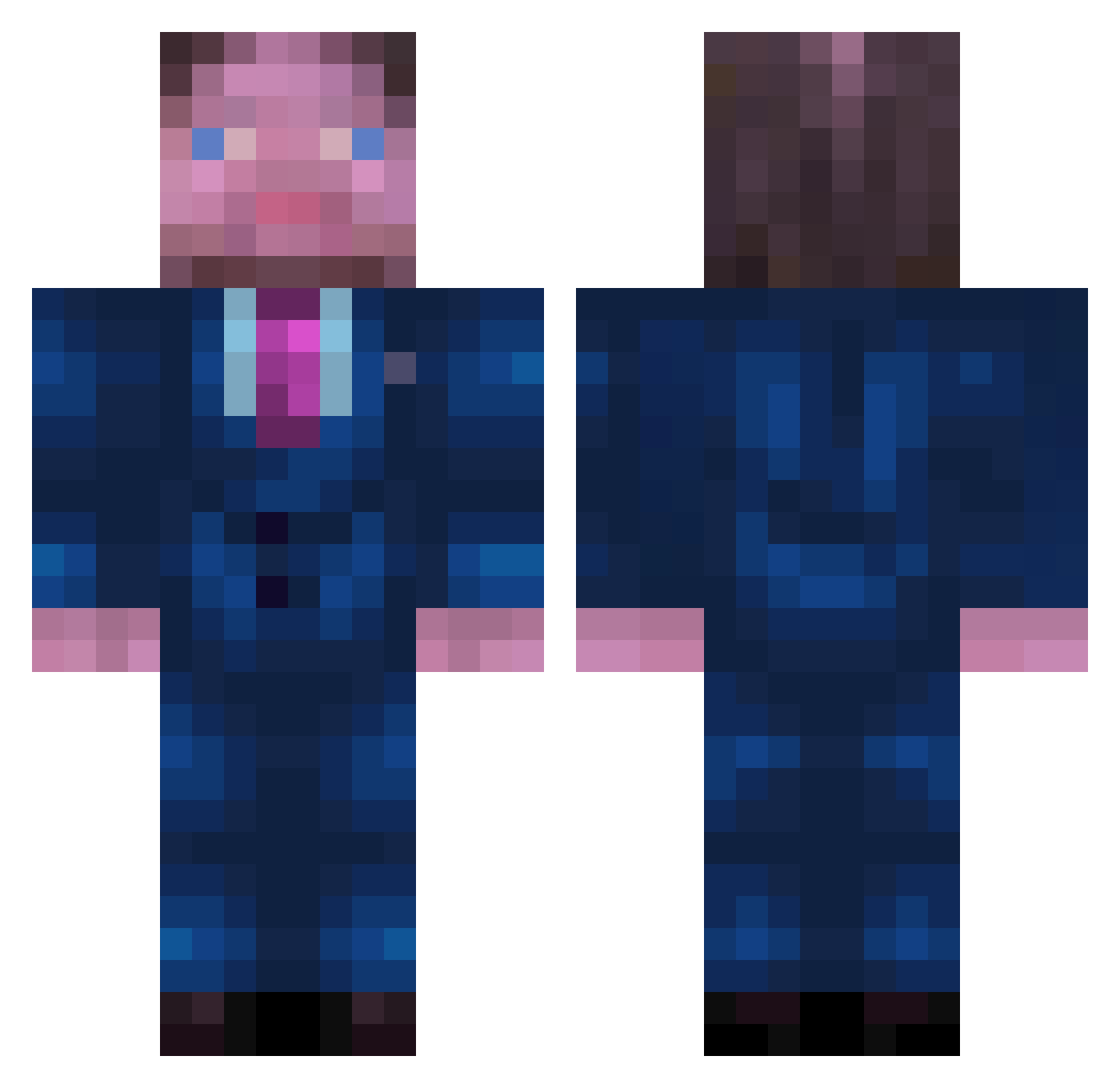 Slra Minecraft skin, front and back view
