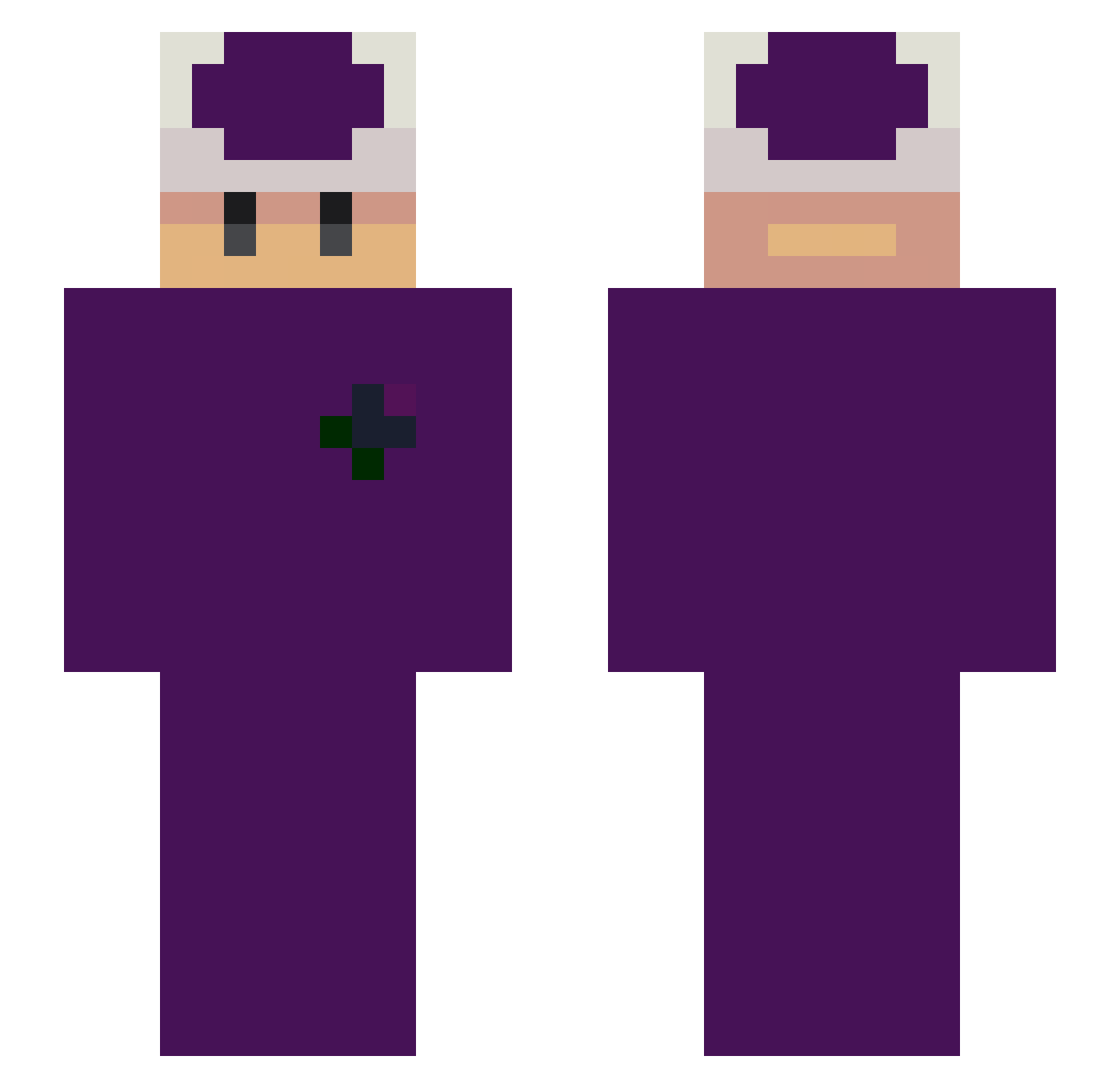 slowxel Minecraft skin, front and back view