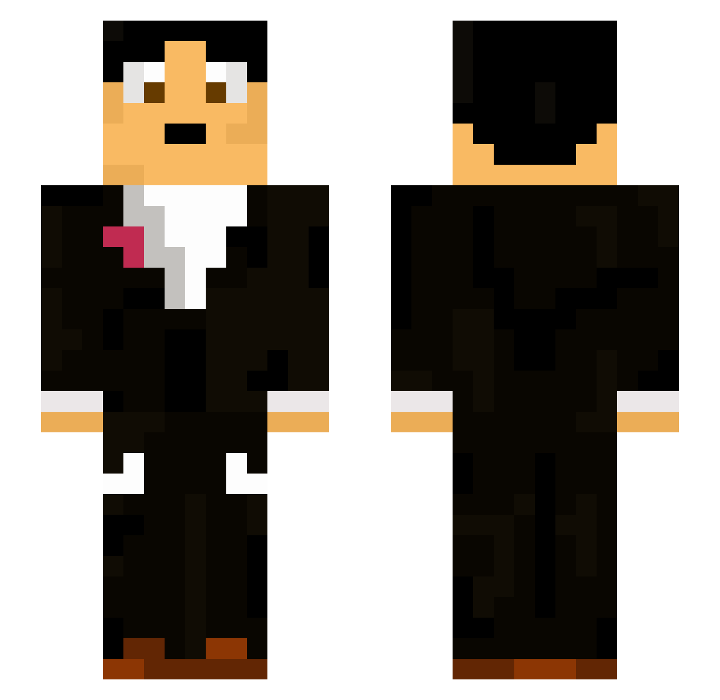 Maxinava Minecraft skin, front and back view