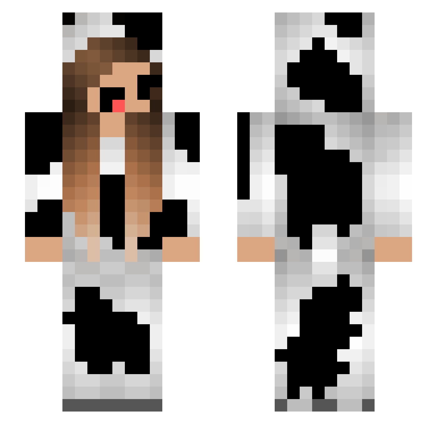 distinctmemory Minecraft skin, front and back view