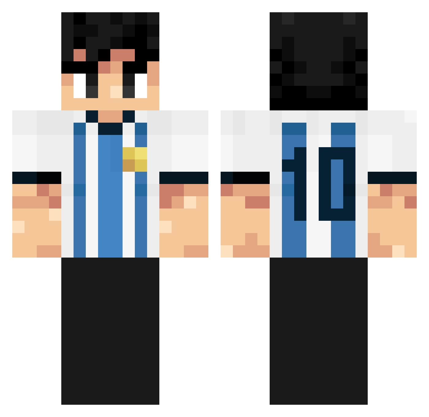 Axiyy Minecraft skin, front and back view