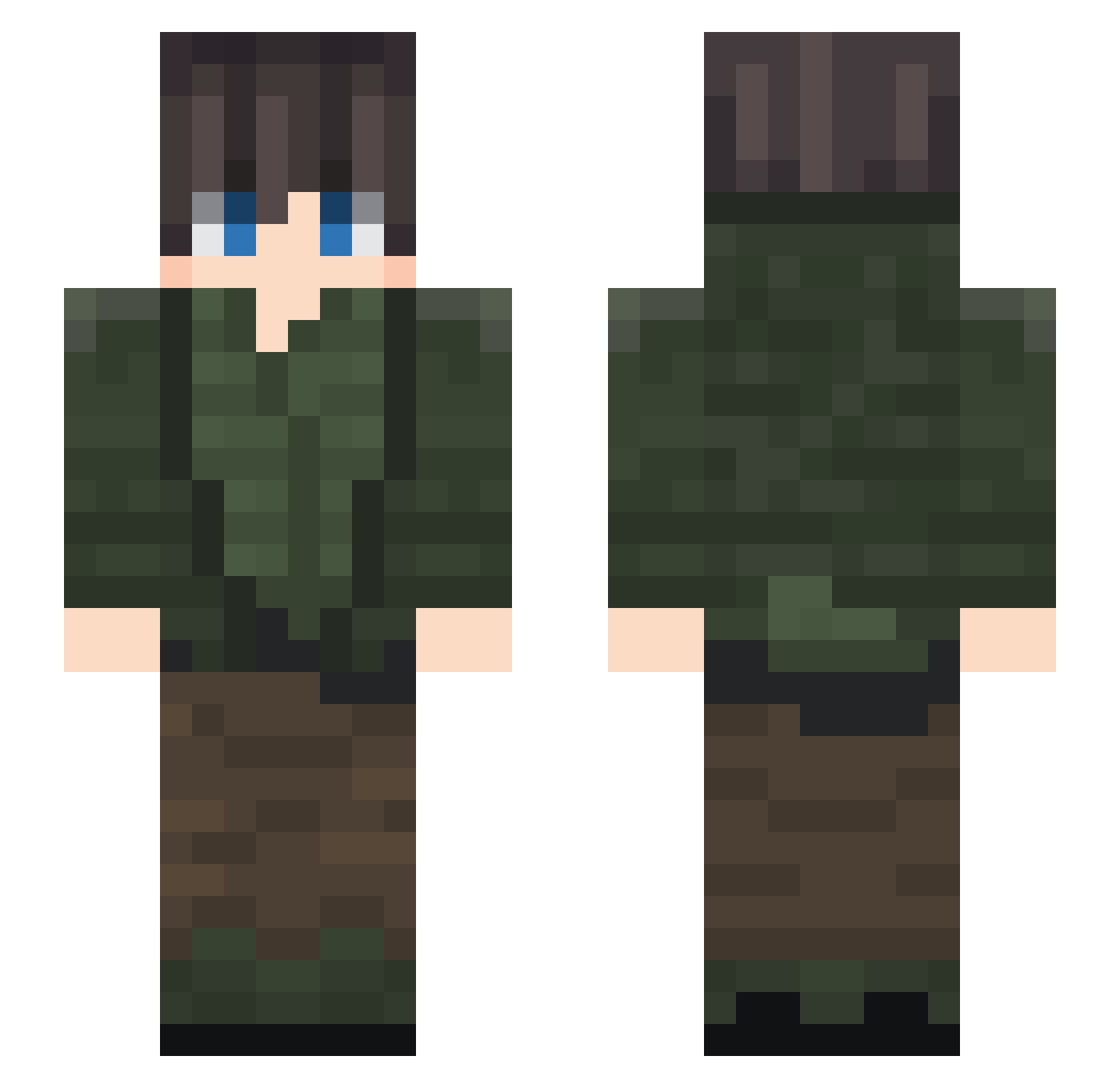 Valtrex_thefirst Minecraft skin, front and back view