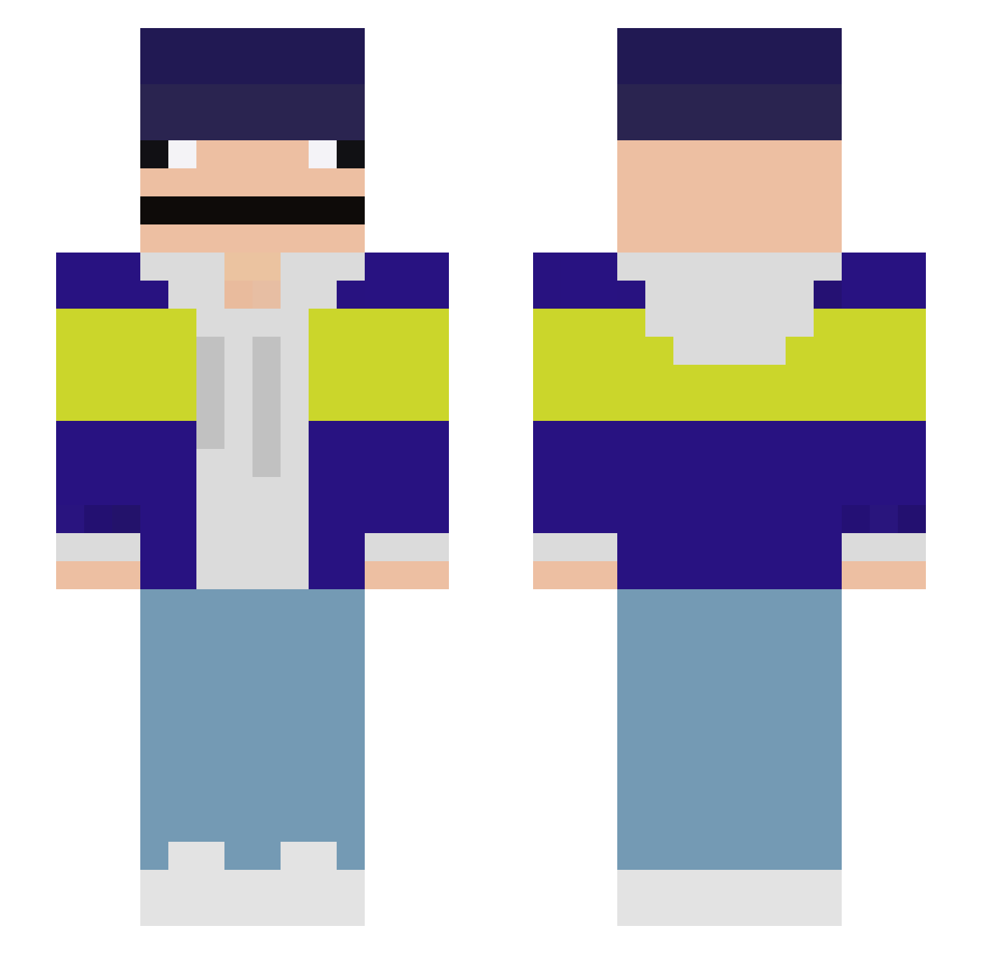 Petit_Quillou Minecraft skin, front and back view