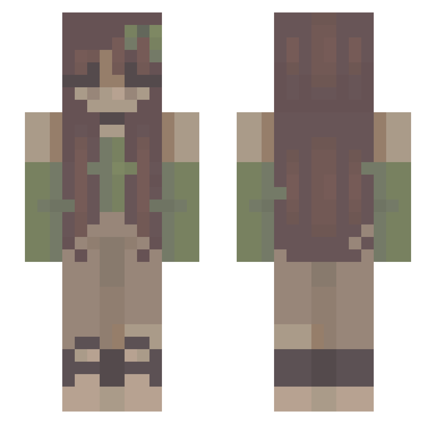 DuckieEggs Minecraft skin, front and back view