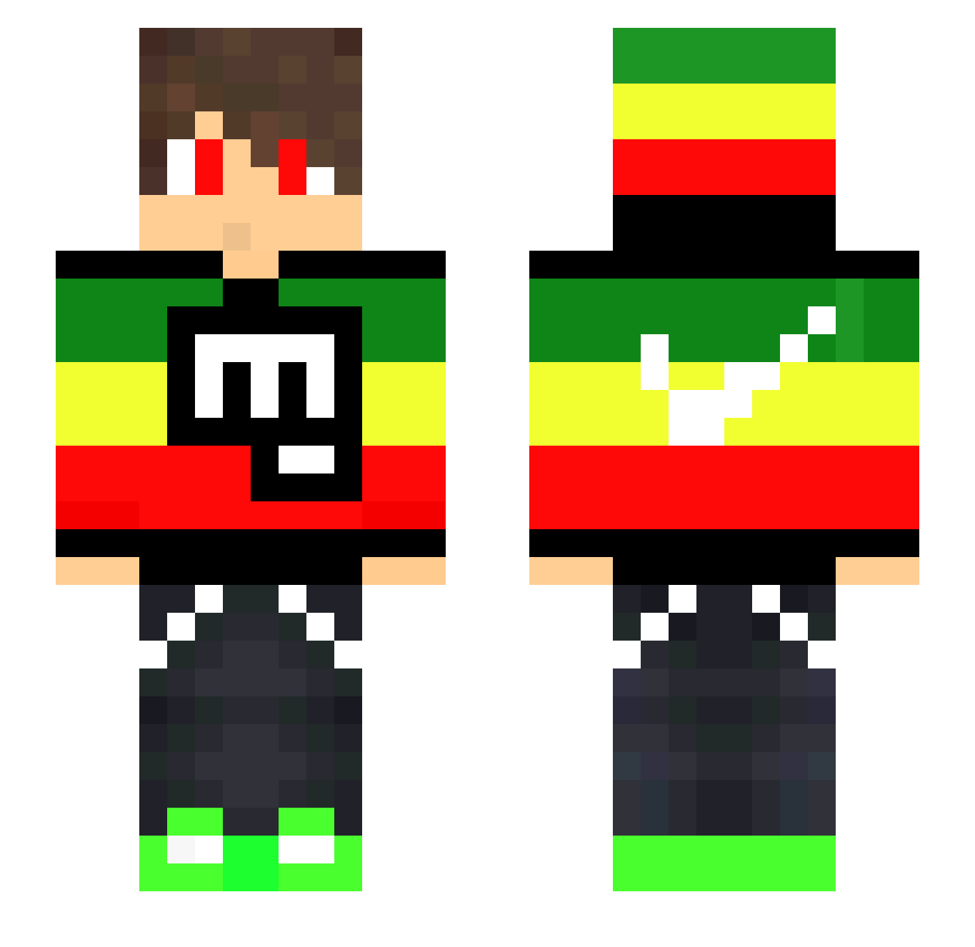 Shieldless_ Minecraft skin, front and back view