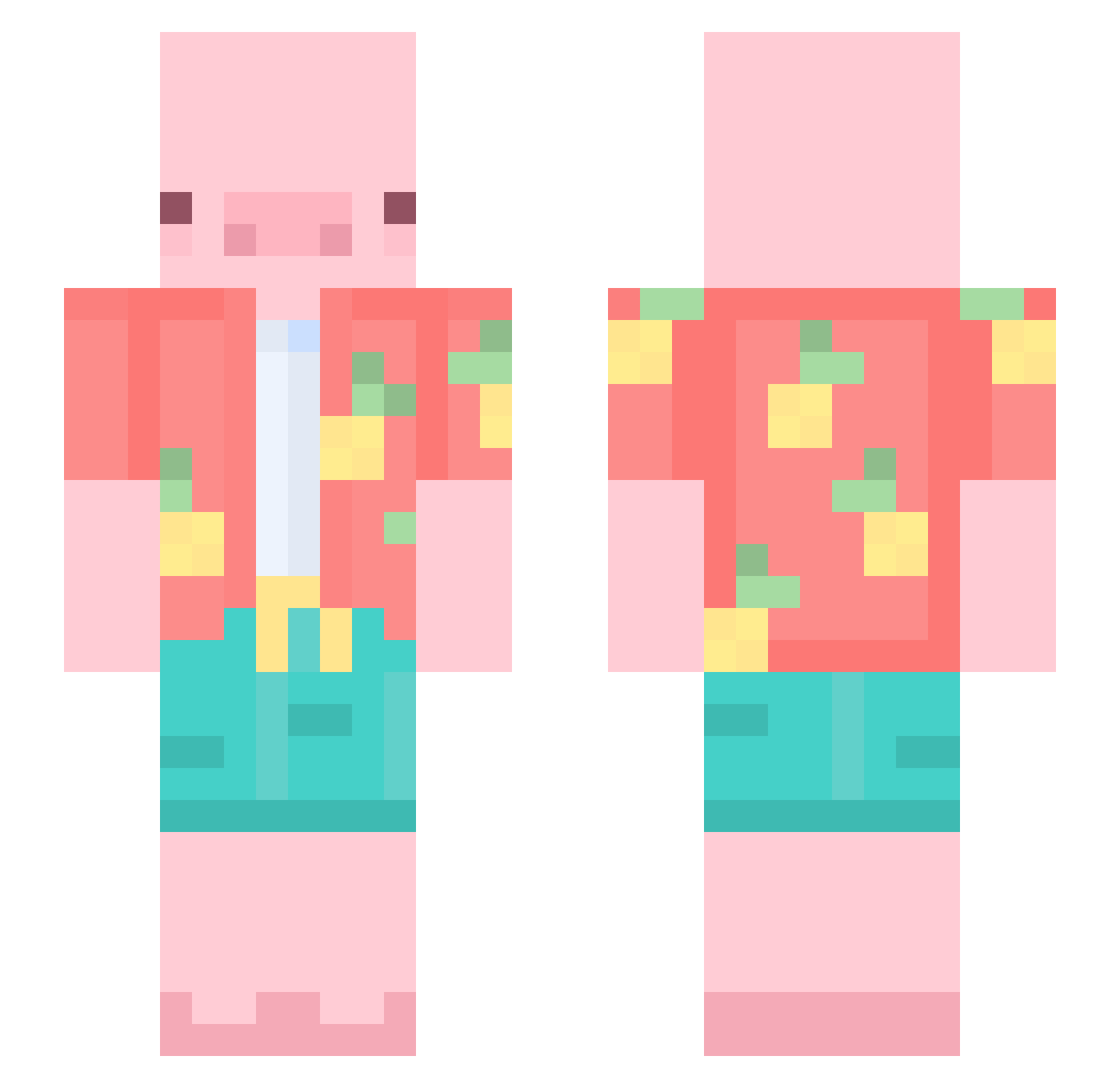 angishangi Minecraft skin, front and back view