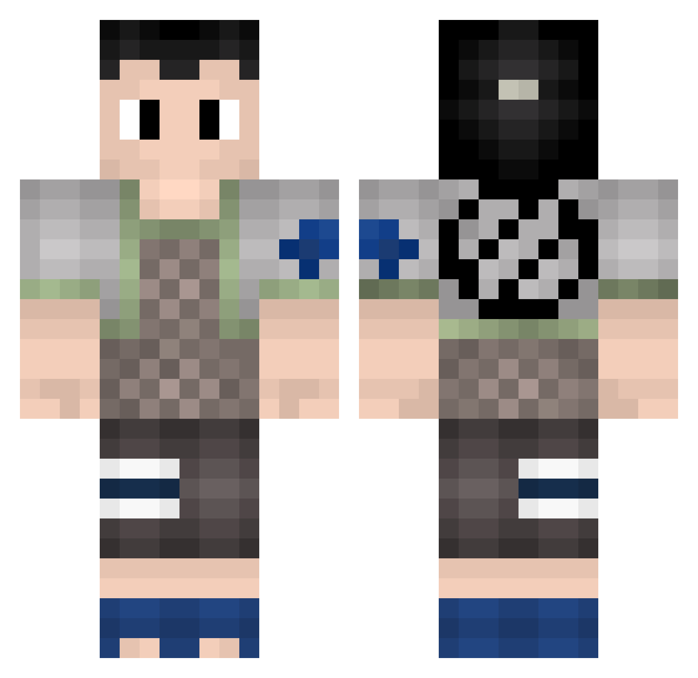 vibinMC Minecraft skin, front and back view
