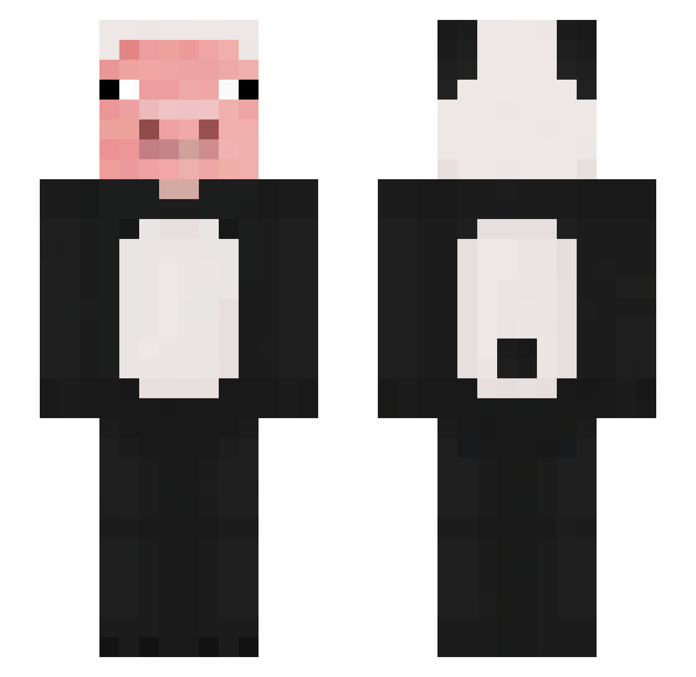 xGibsie Minecraft skin, front and back view