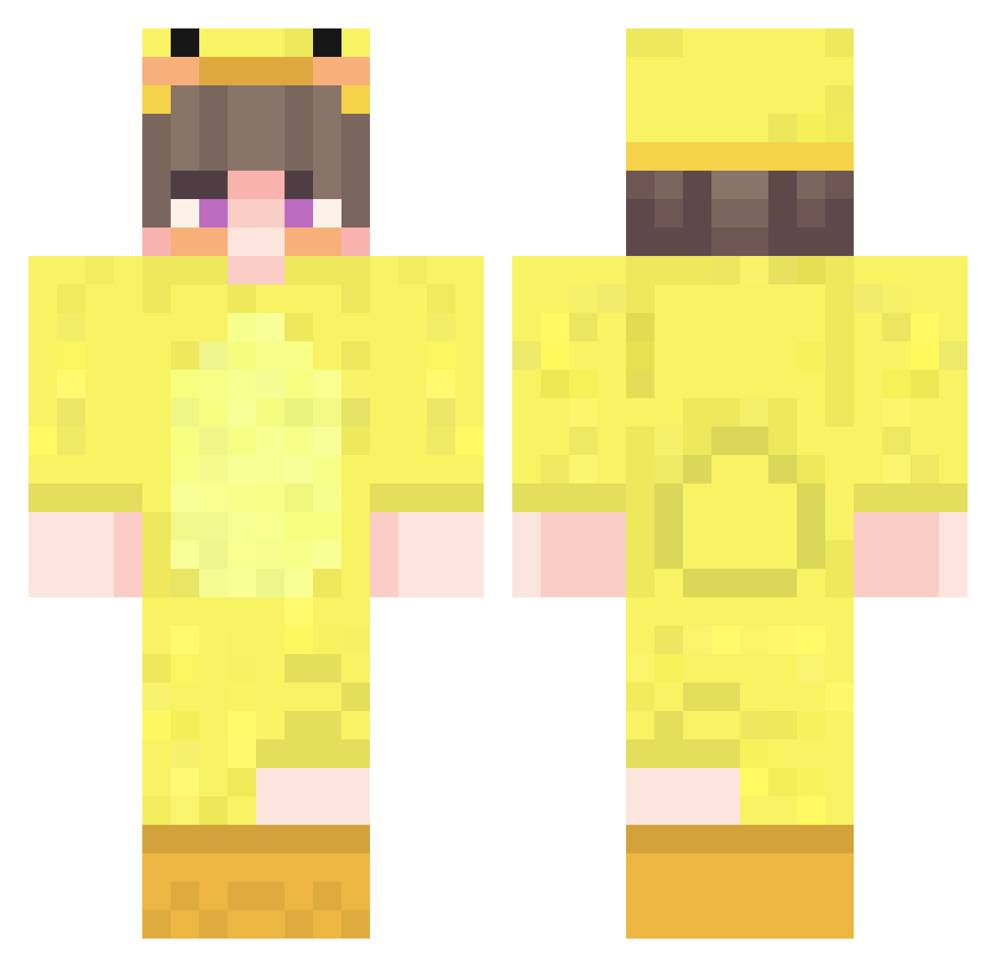 BonnetRouge Minecraft skin, front and back view