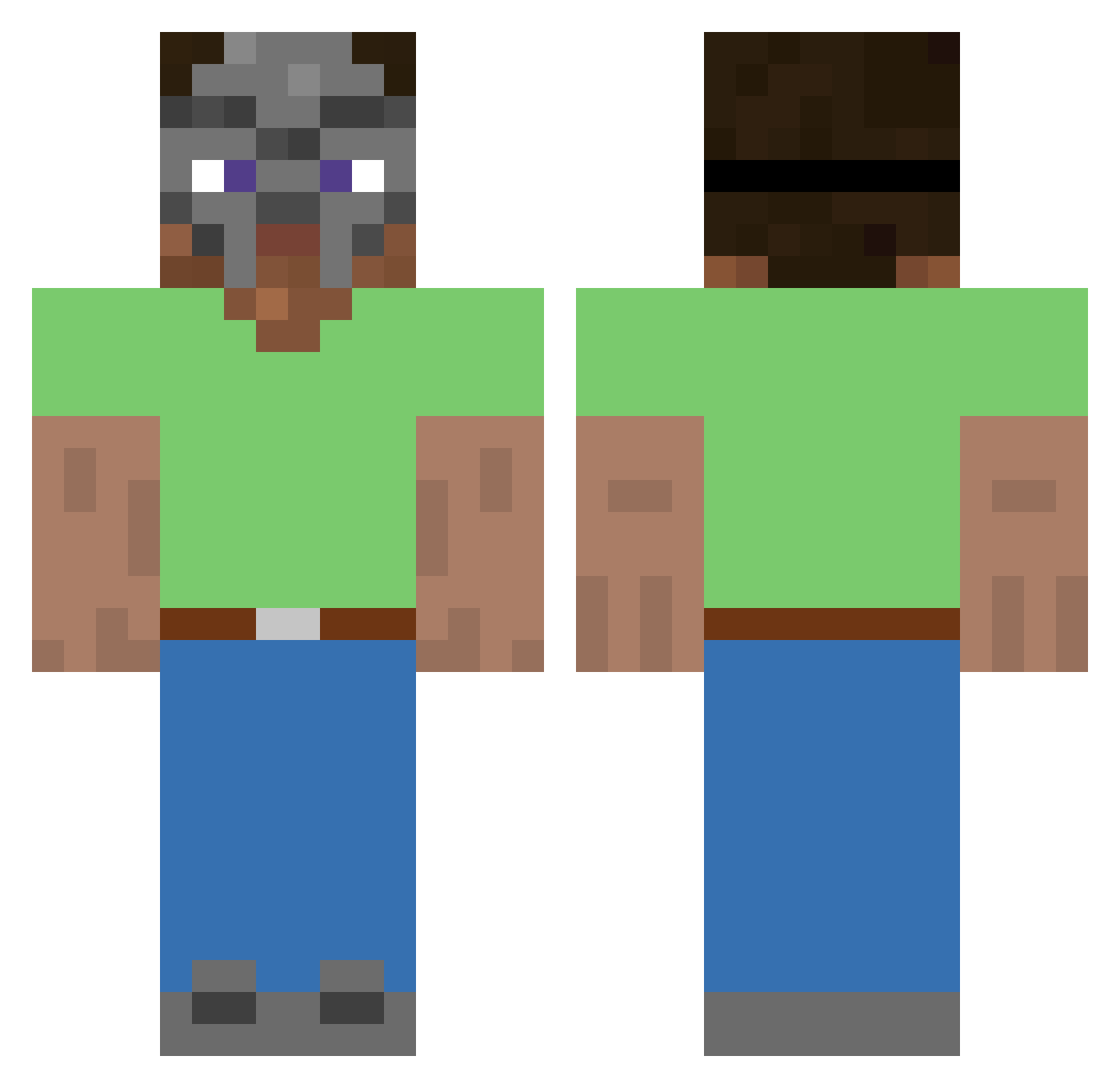 pegit101 Minecraft skin, front and back view