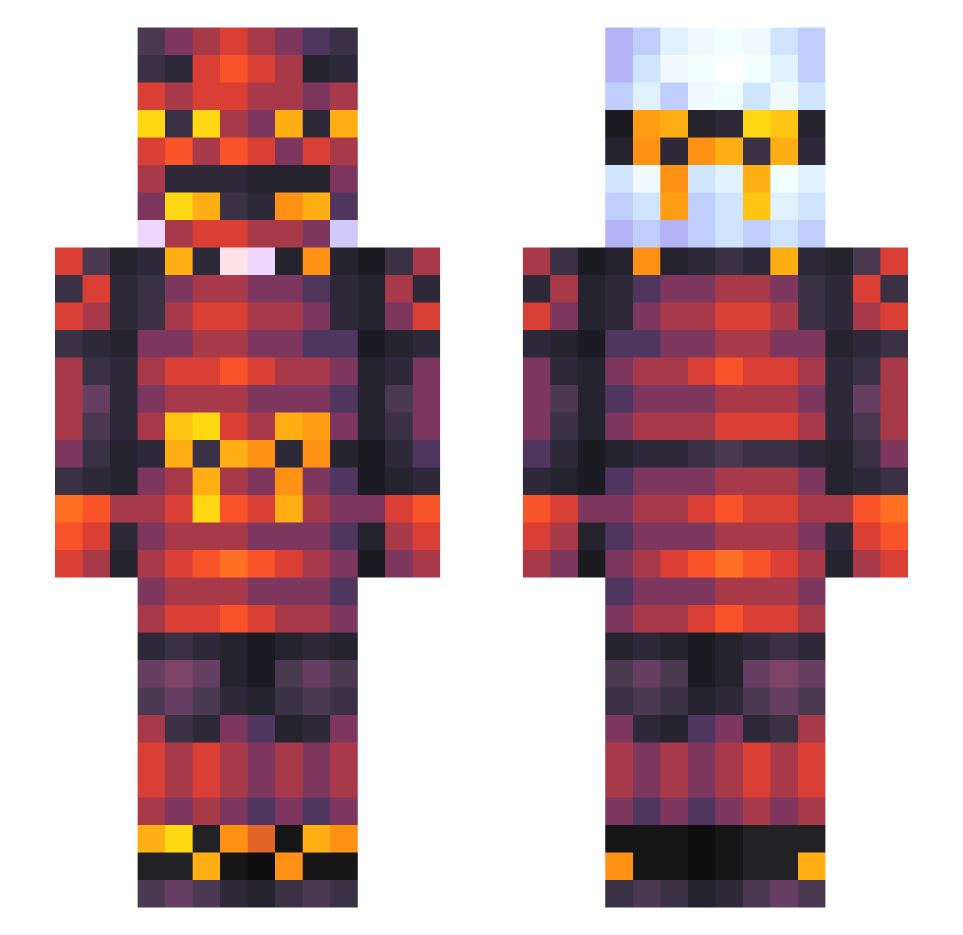 herbalinis Minecraft skin, front and back view
