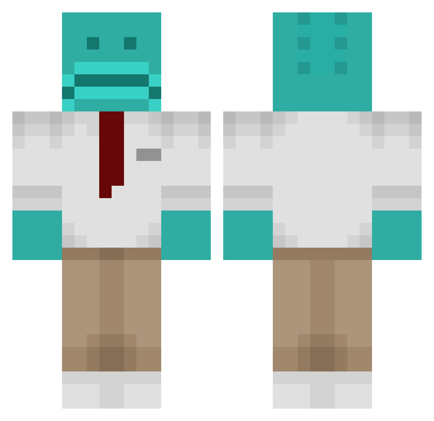 Cthuloot Minecraft skin, front and back view