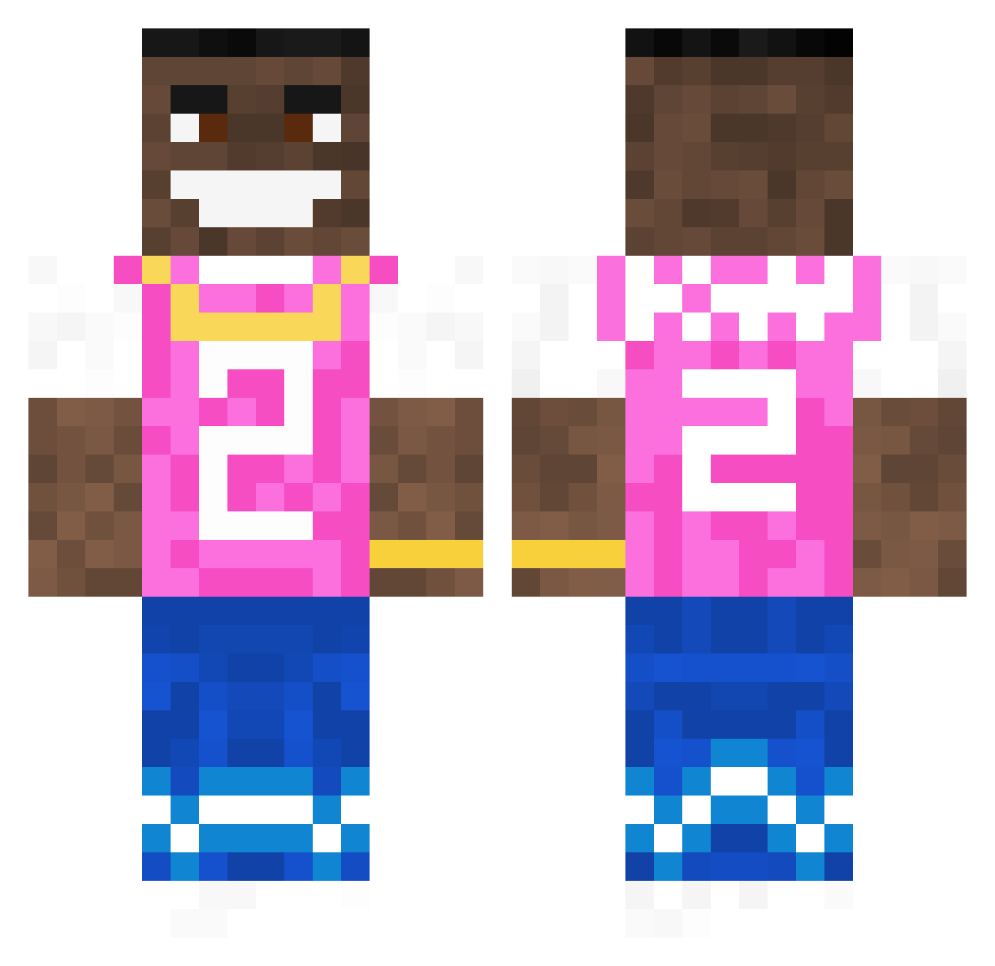 AAFXX Minecraft skin, front and back view