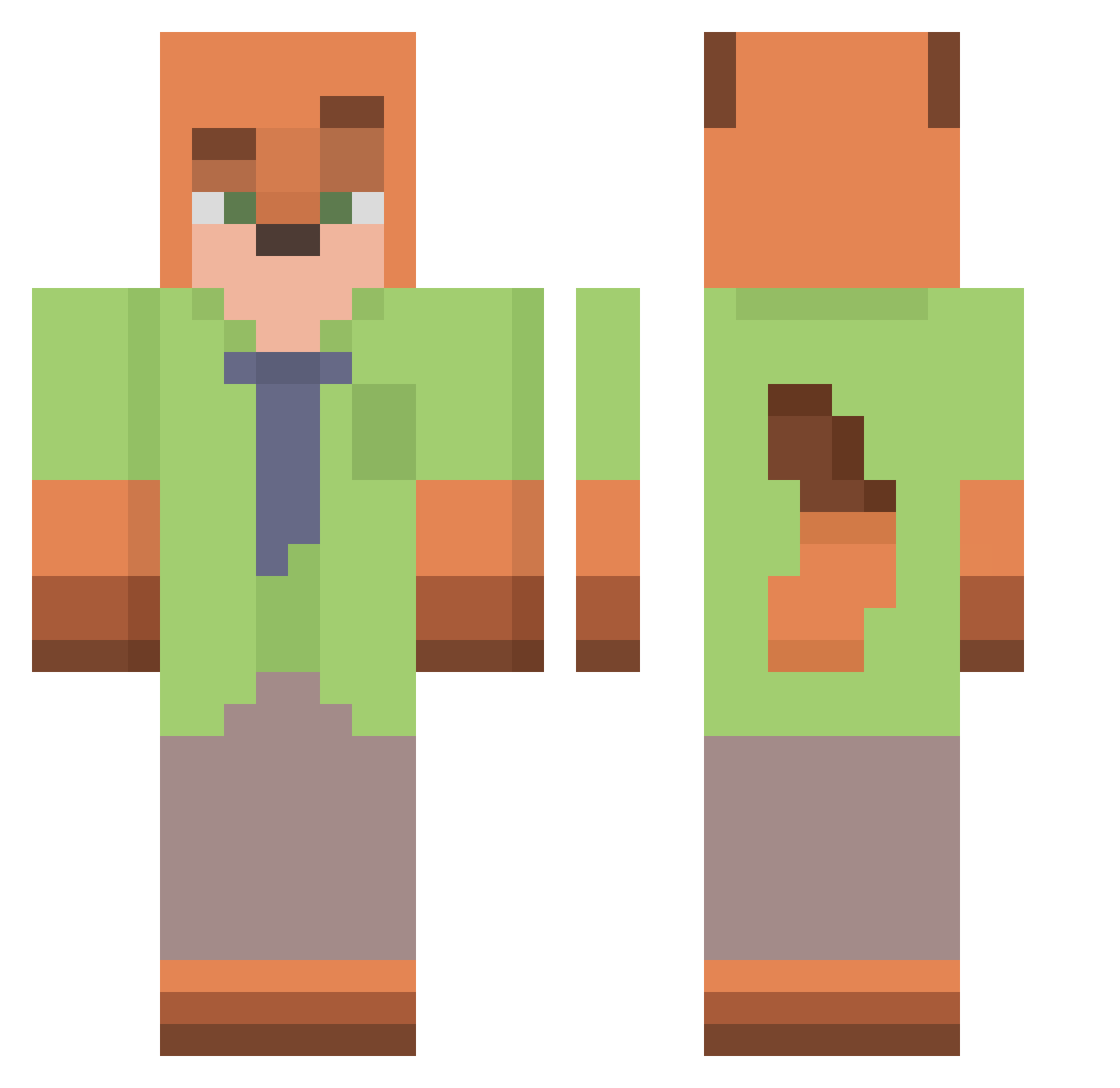 nekomata11 Minecraft skin, front and back view