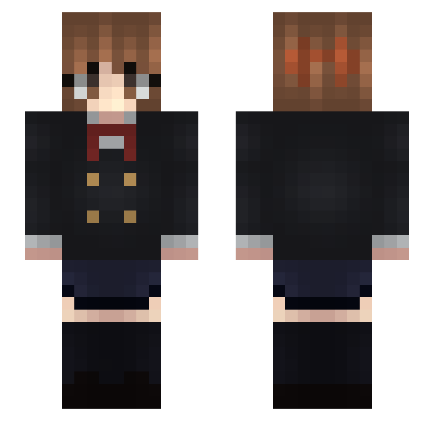 Siecles Minecraft skin, front and back view