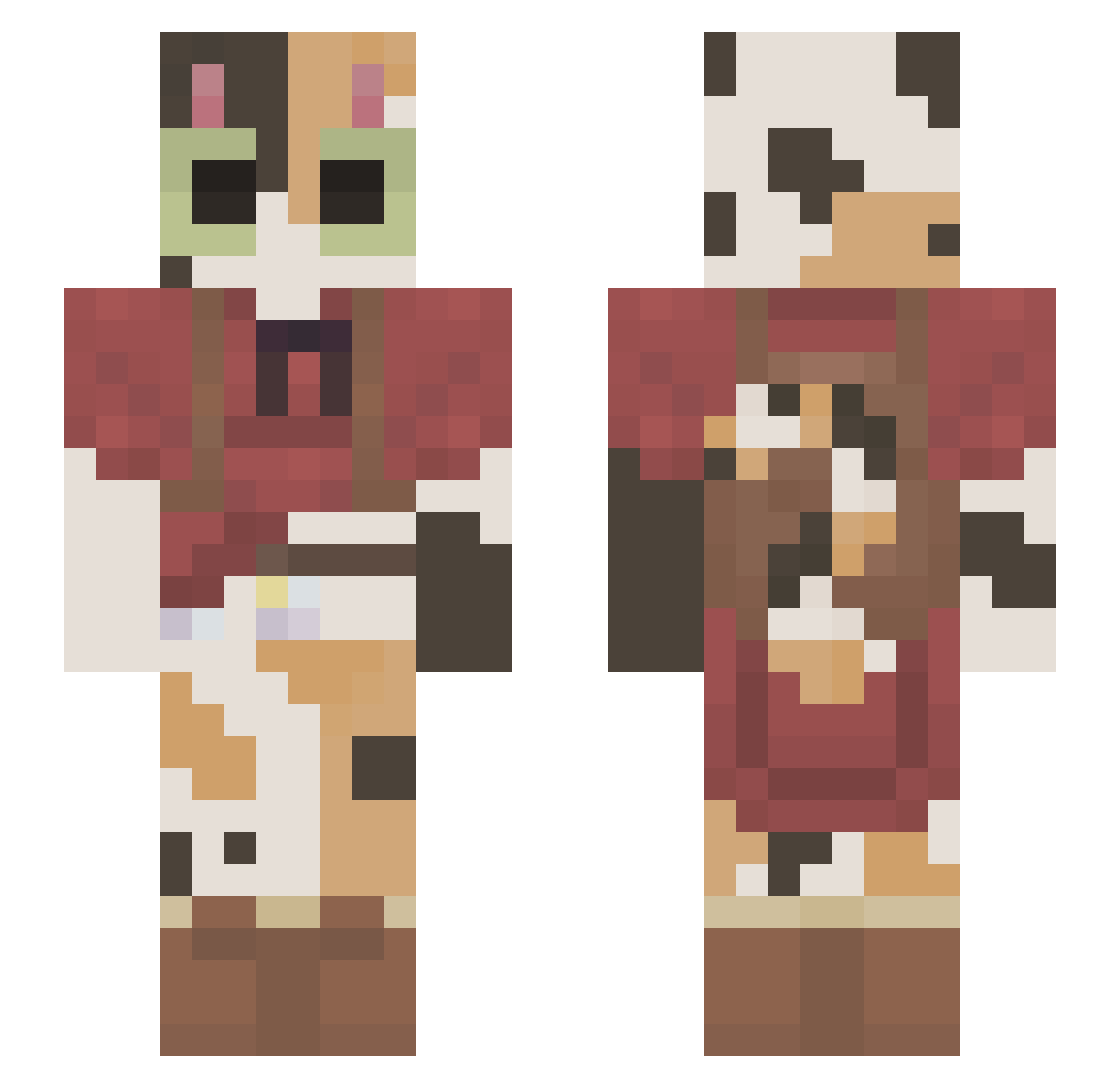 Itz3nder_ Minecraft skin, front and back view