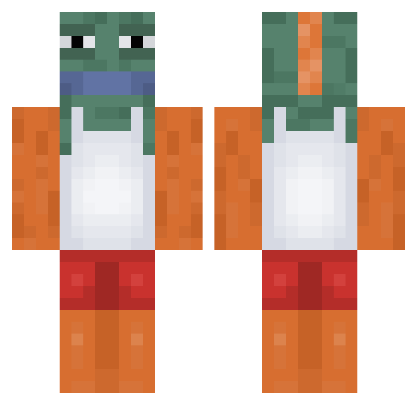 JakeyVA Minecraft skin, front and back view