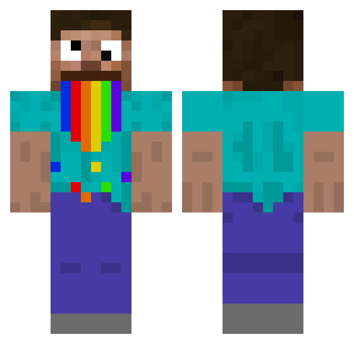 Gunsolini8 Minecraft skin, front and back view