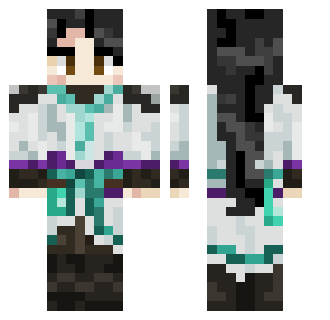zynxmynx Minecraft skin, front and back view