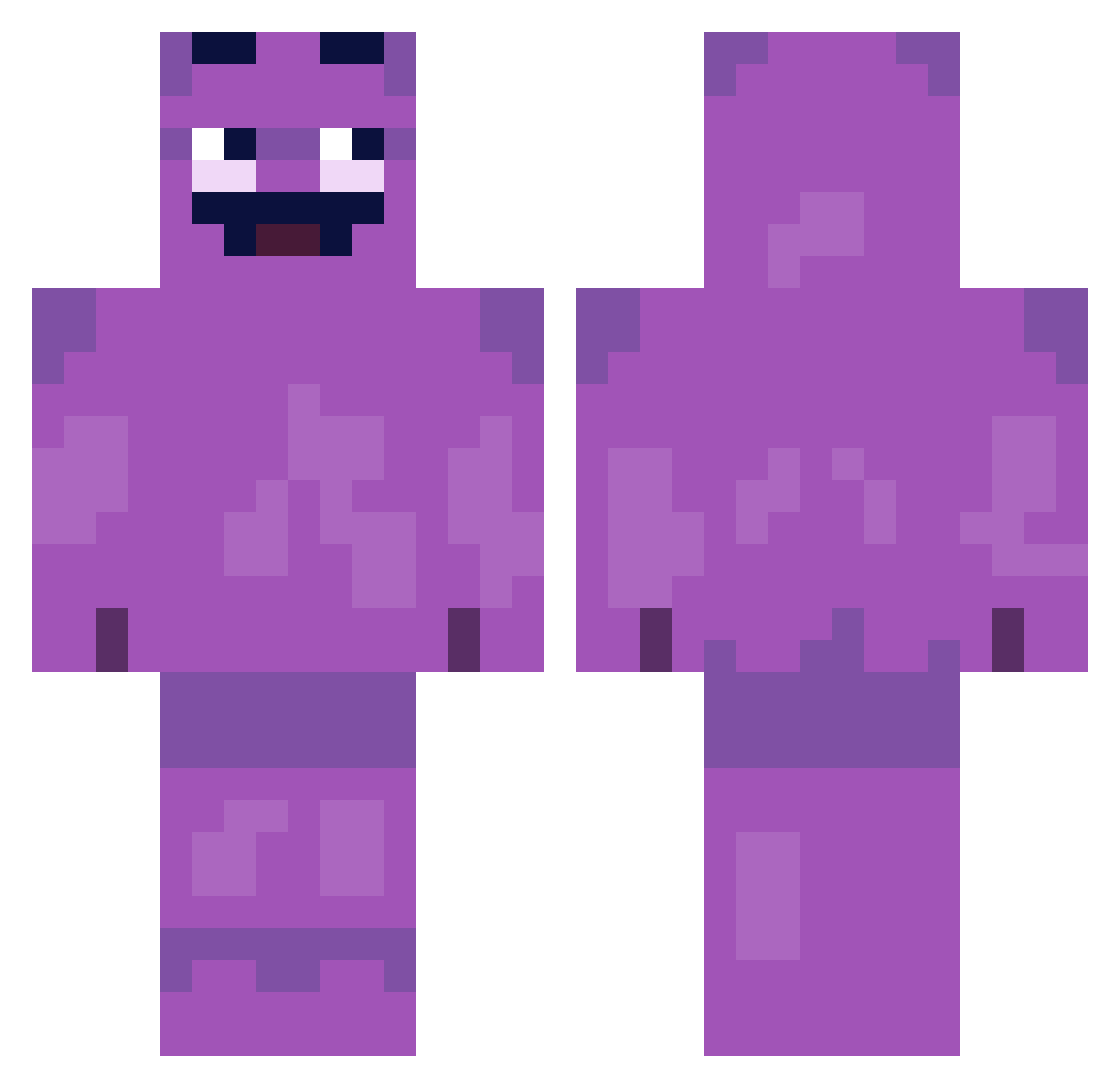 TheReal_Grimace Minecraft skin, front and back view