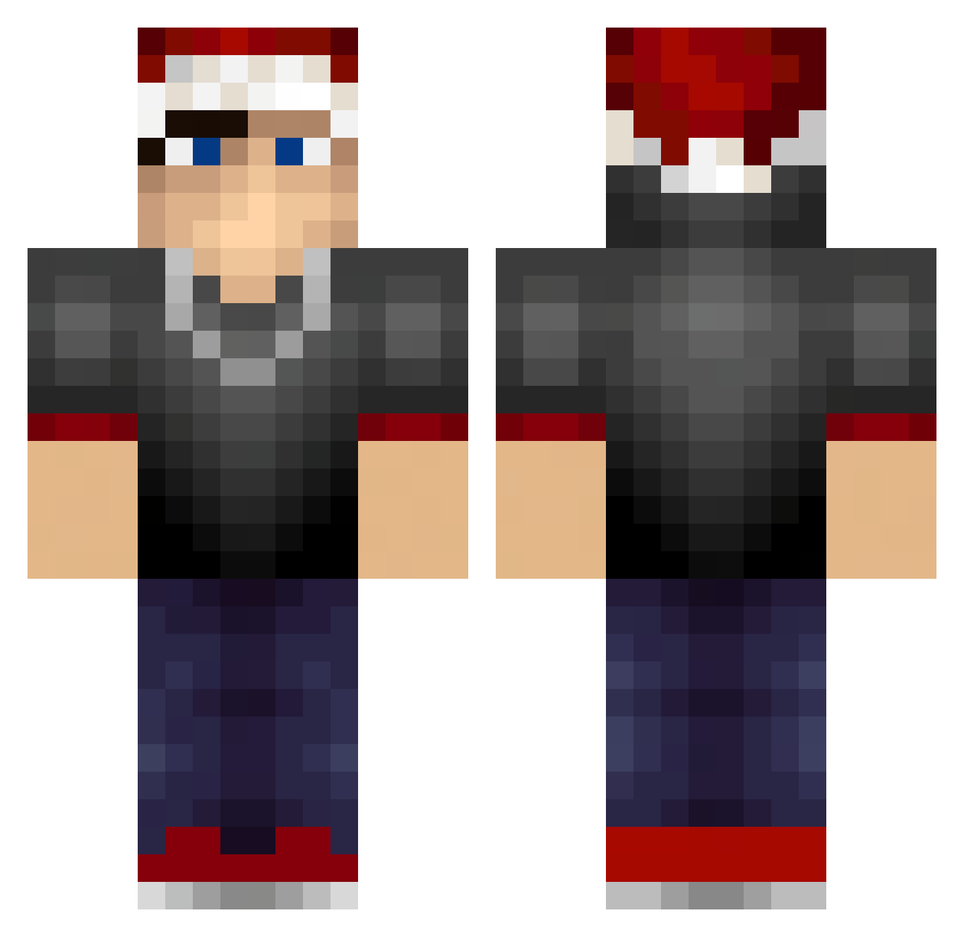 MonLIF Minecraft skin, front and back view