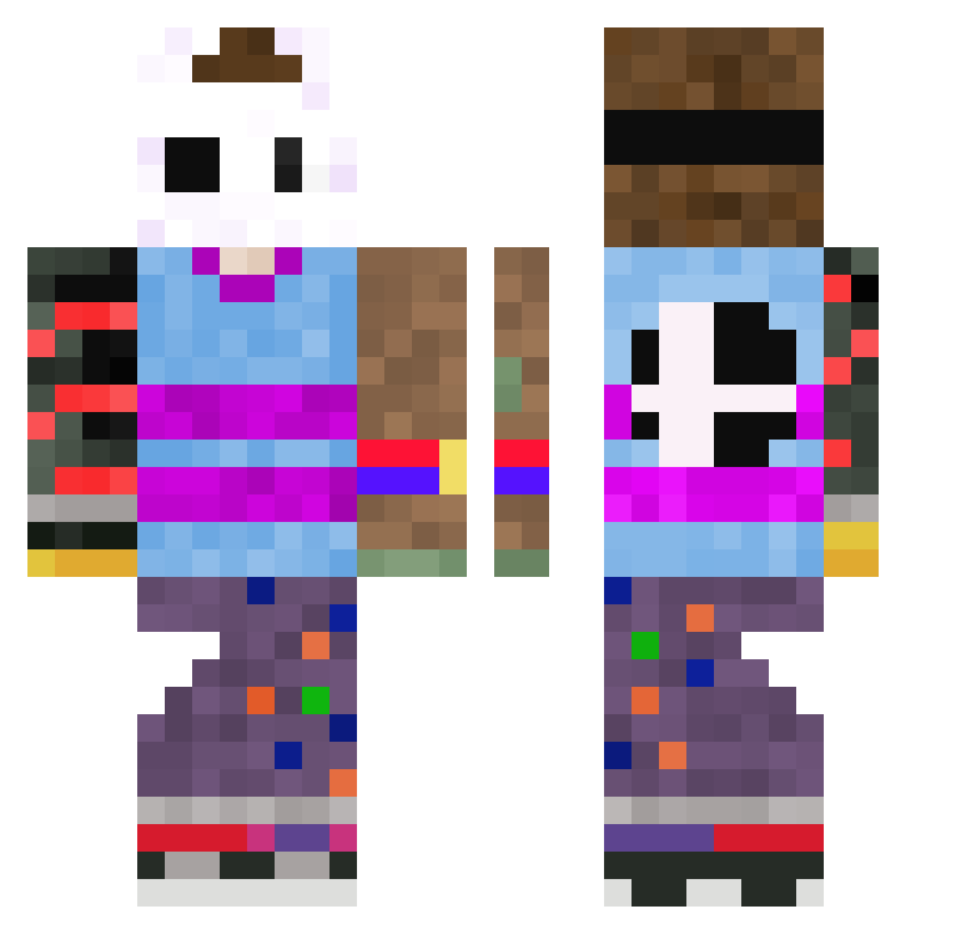 Pustynia321 Minecraft skin, front and back view