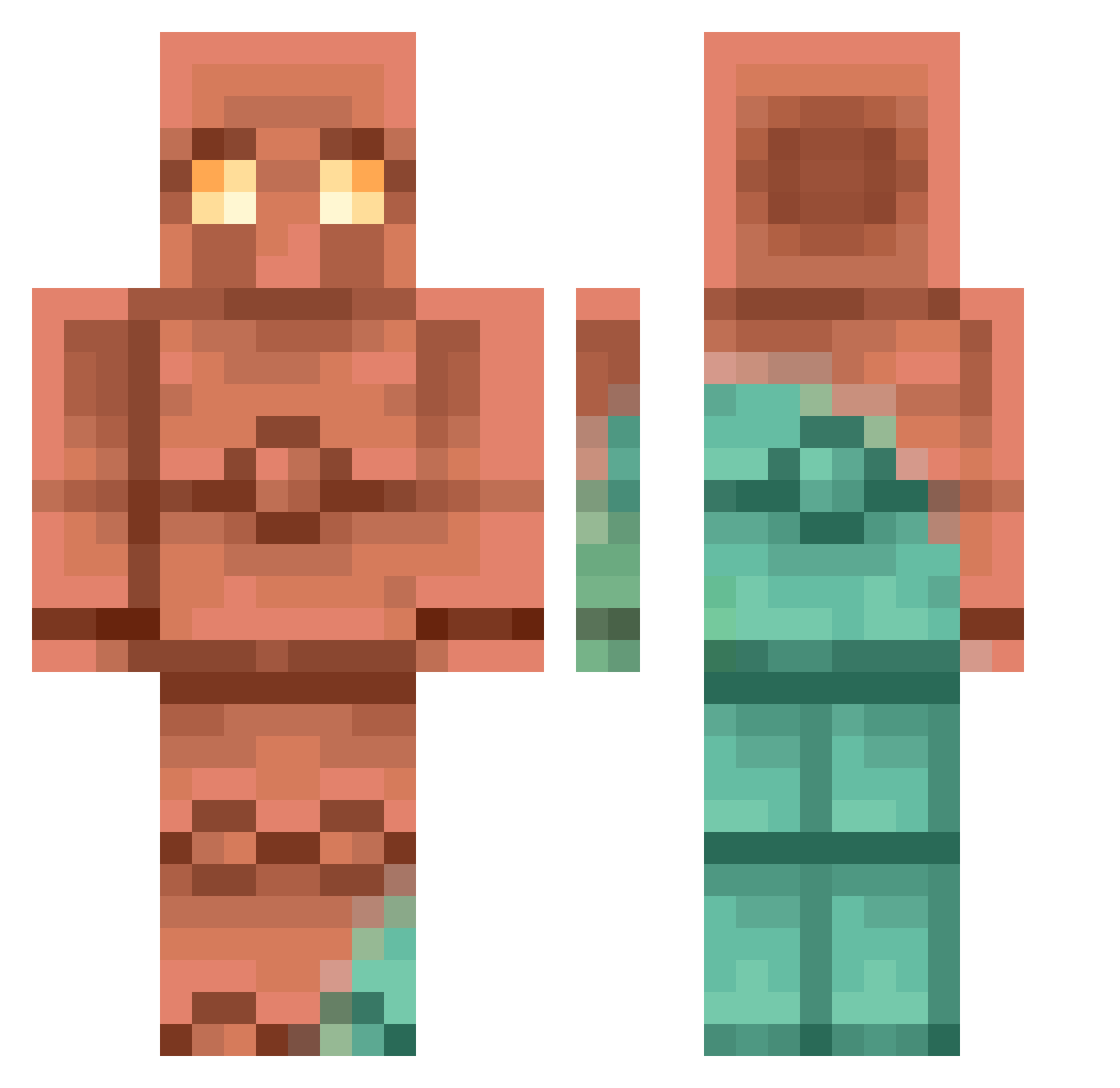 GenX71 Minecraft skin, front and back view