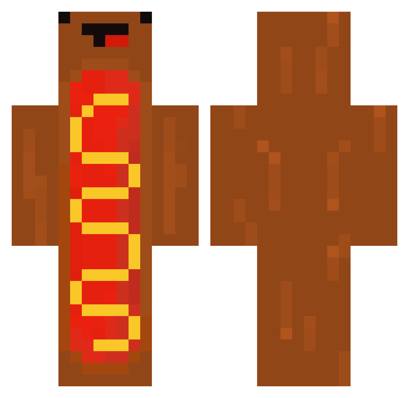 Millotepom Minecraft skin, front and back view