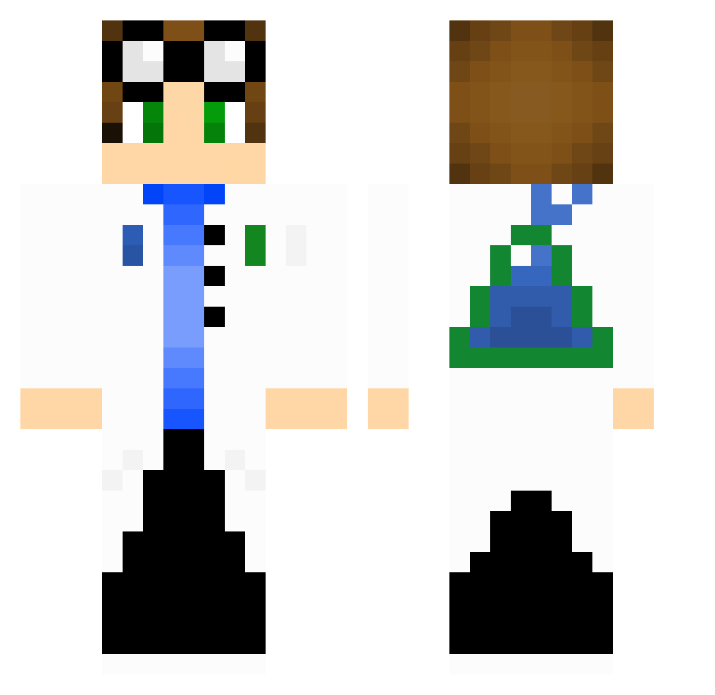 bawdy Minecraft skin, front and back view